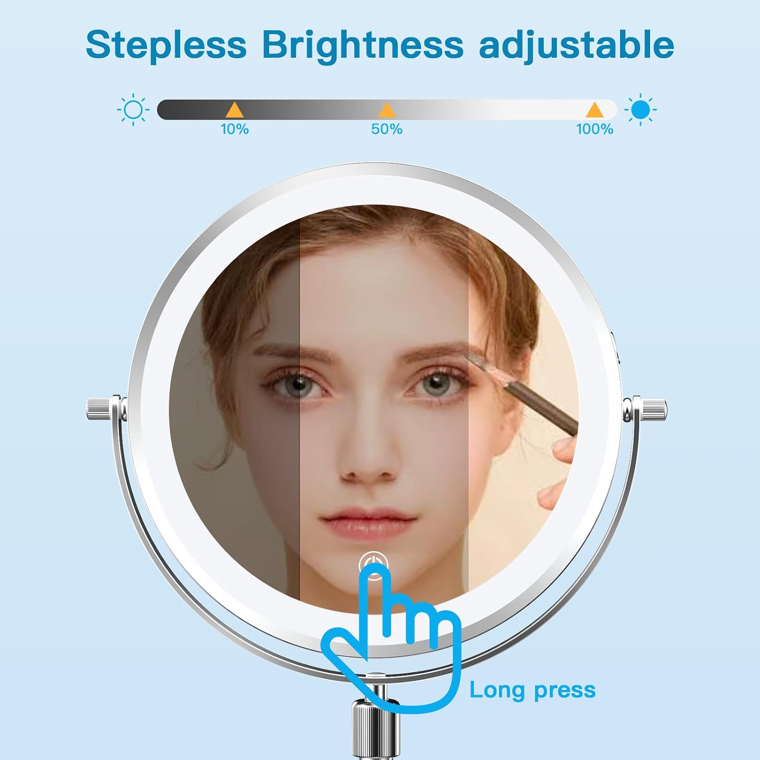 Detalle de TopDirect Specchio trucco con luci 8 pollici regolabile e ingranditore 1X/10X