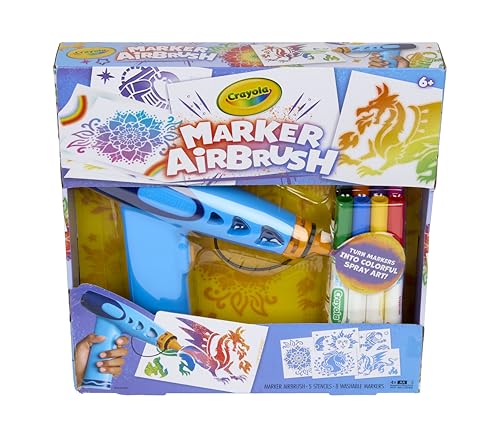 Detalle de Crayola Marker Airbrush Art Kit with 8 Washable Markers and 5 Stencils