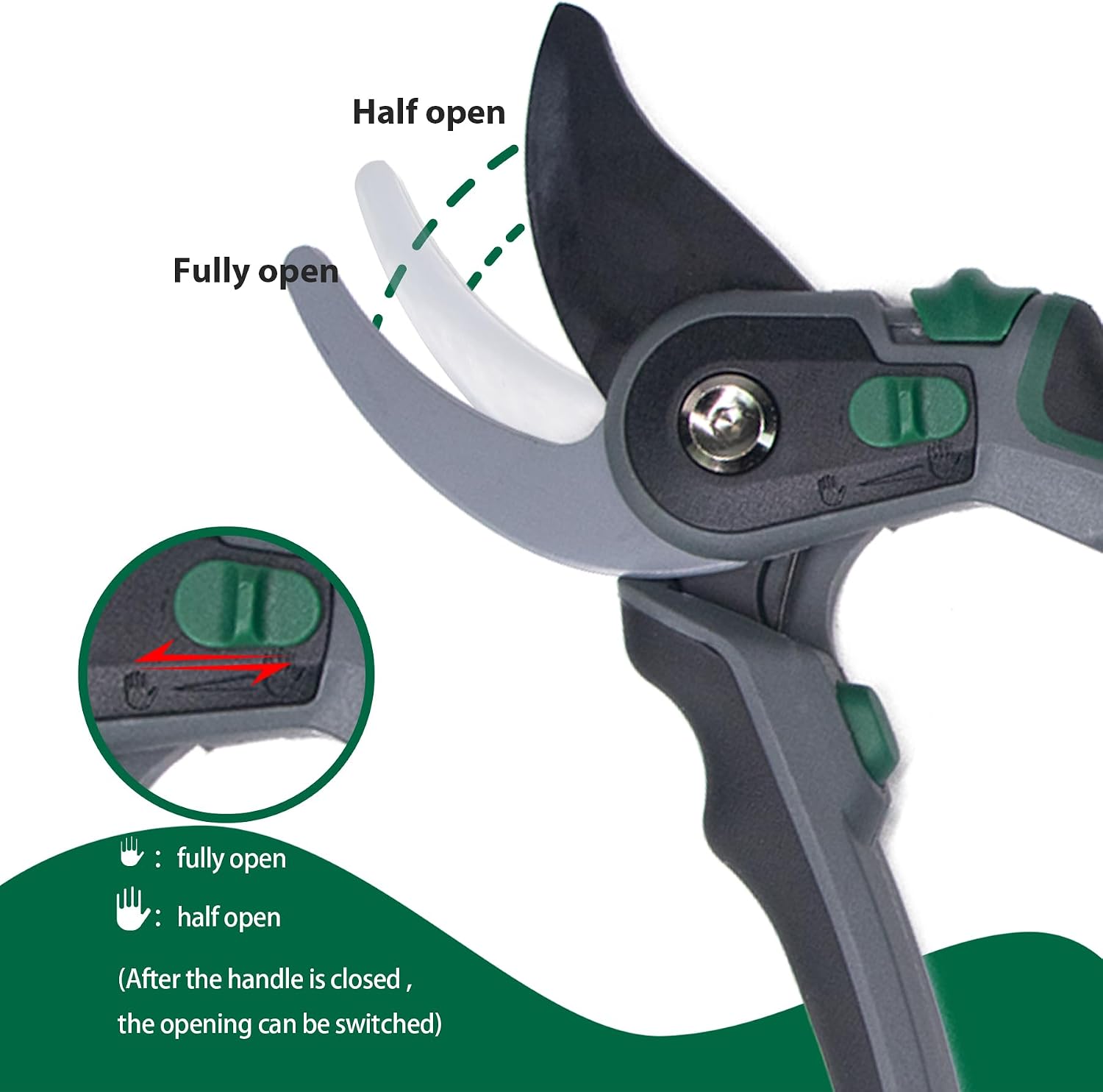 Thumbnail 2 de T TOVIA Garden Secateurs Heavy Duty: Ergonomic Bypass Pruning Shears with Adjustable Grip and SK5 Steel Blades
