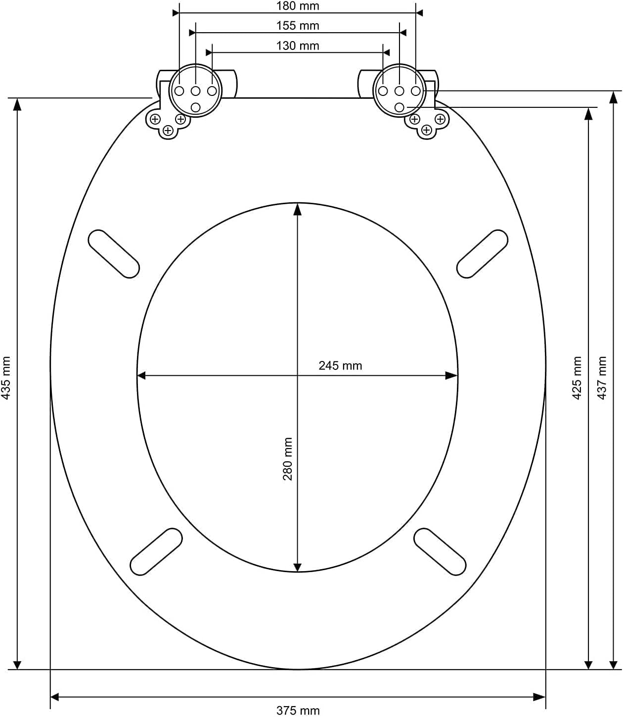 Detalle de SAINOS WC Sitz mit Absenkautomatik aus Holz (MDF) – Toilettendeckel mit Soft-Close