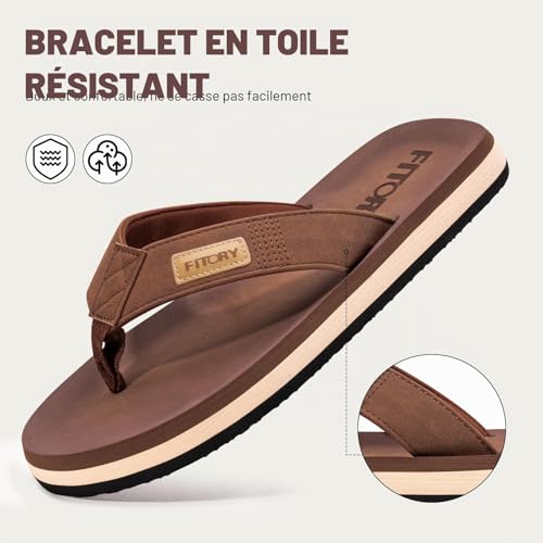 Detalle de FITORY Homme Confortable Tongs été antidérapante – Taille 42 EU