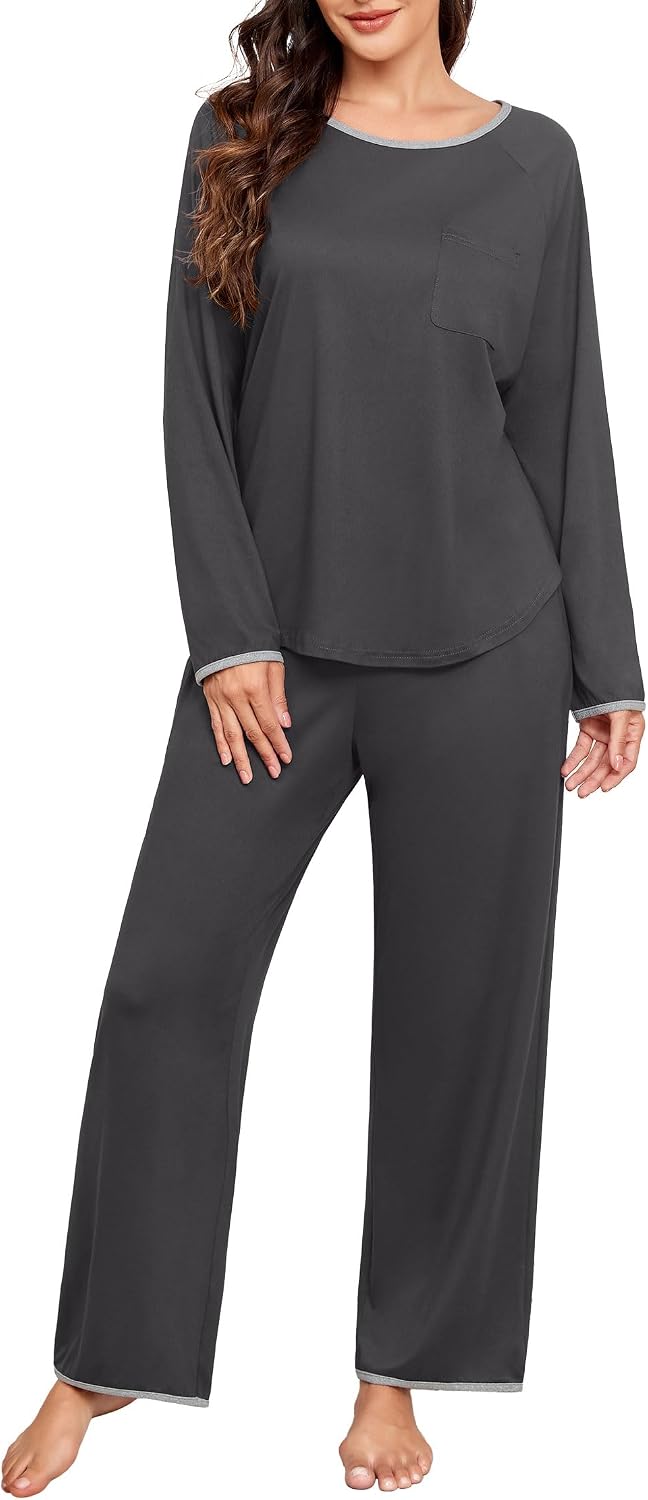 Detalle 2 de VINTATRE pajama set for women, Two-Piece Long-Sleeve Pyjama Set with Pockets