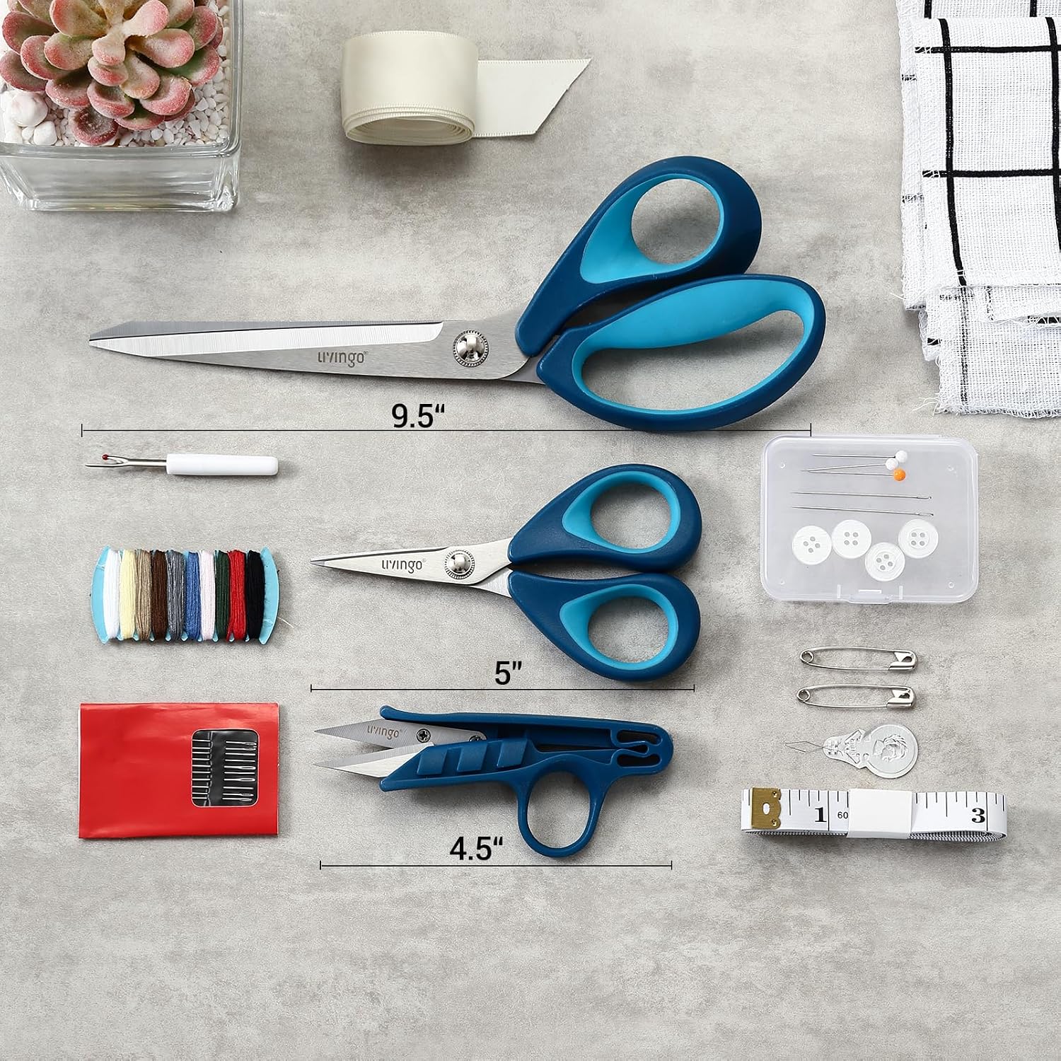 Thumbnail 1 de LIVINGO Sewing Scissors Set, 9.5-Inch Shears
