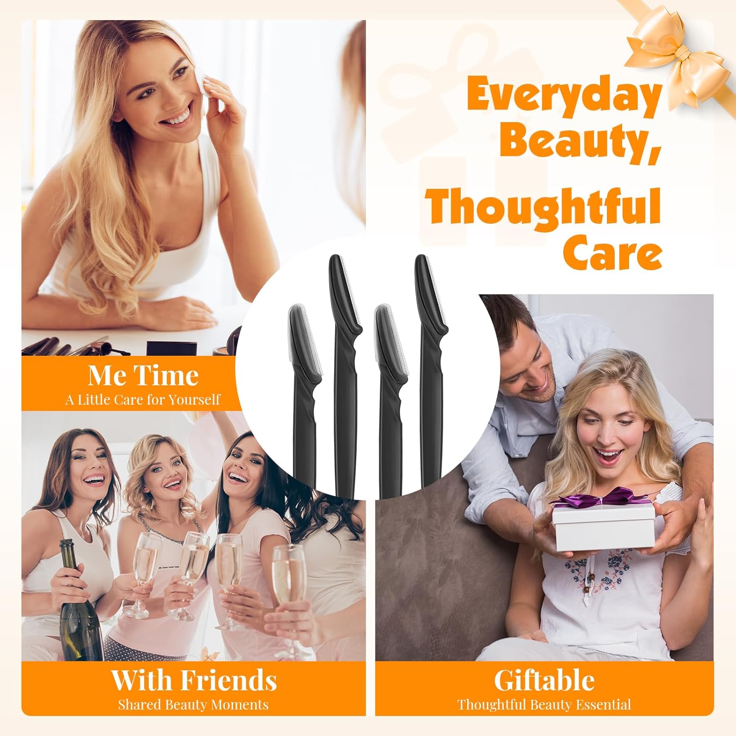 Detalle de Phyyixs 88 Pcs Eyebrow & Face Razors with Storage Jar — Safe Dermaplane Razor for Women and Men