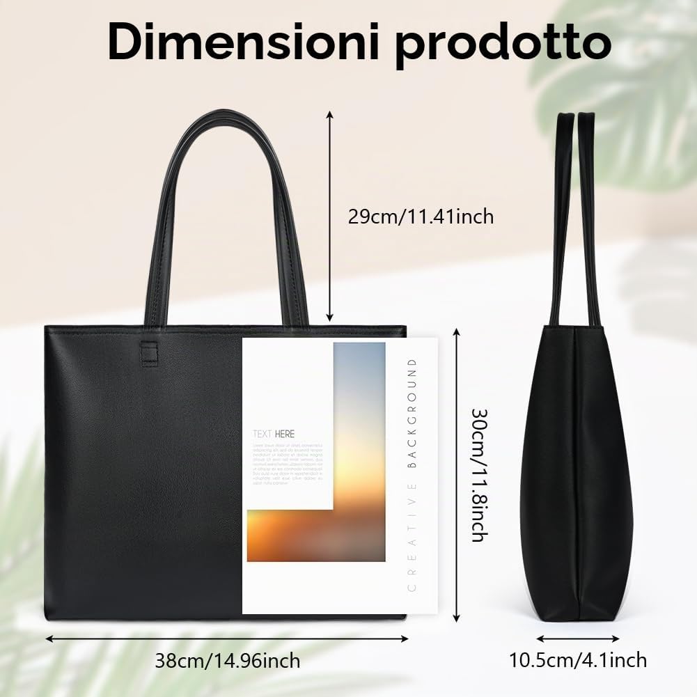 Detalle de Flintronic Borsa Tote da Donna in Pelle PU: ampia, impermeabile e polivalente