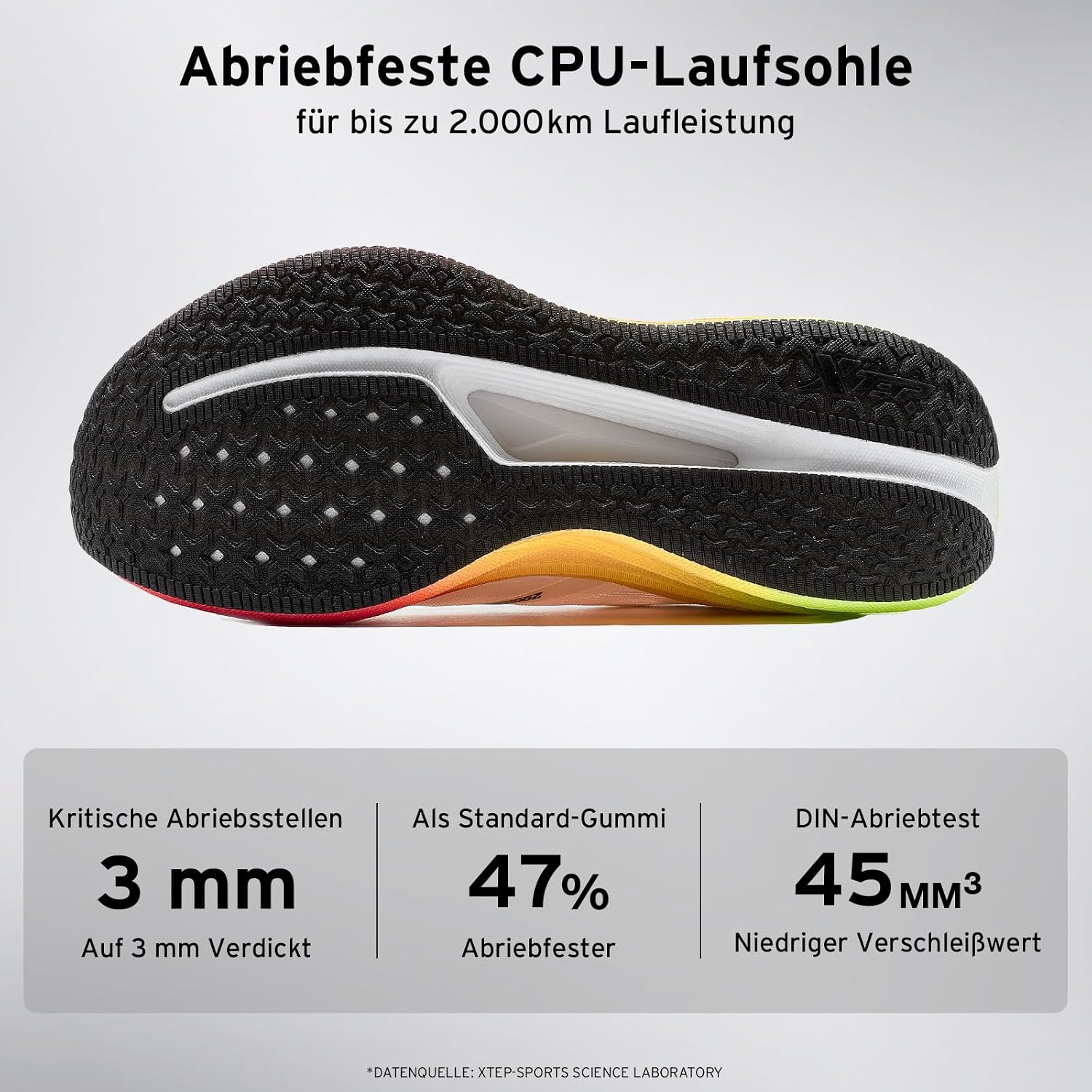 Detalle 2 de XTEP Professionelle 2000km Herren-Laufschuhe – hohe Dämpfung für lange Trainingsläufe