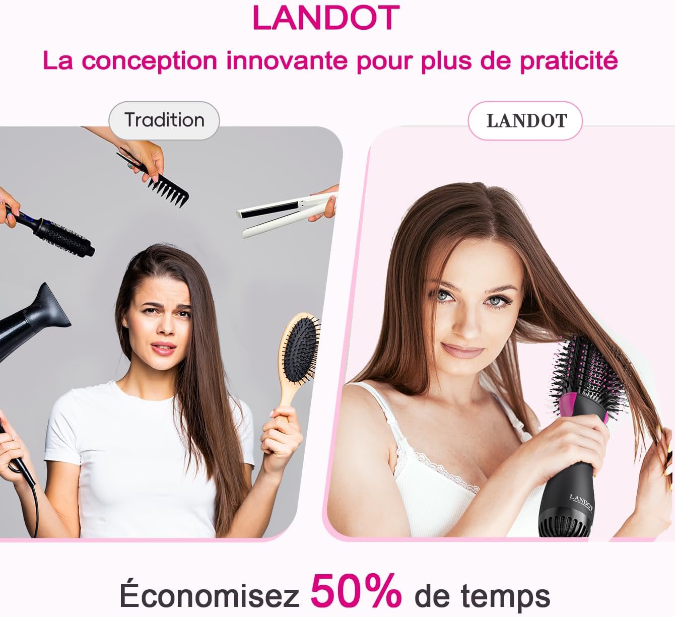 Detalle de Brosse soufflante 3 en 1 Sèche-Cheveux 💇♀