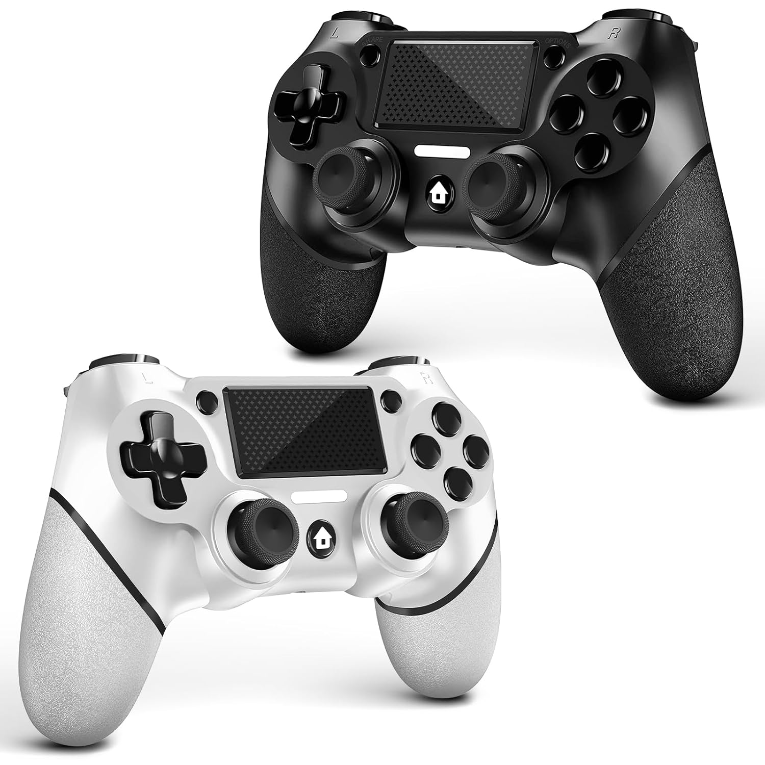 Thumbnail 6 de AceGamer 2-Pack Wireless PS4 Controller (Black & White) with Dual-Motor Vibration, Non-Slip Grip, USB-C Cable