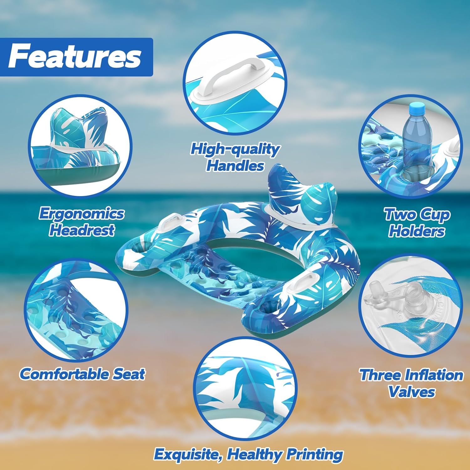 Thumbnail 2 de KEUCL Pool Floats 3 Pack Inflatable Chairs