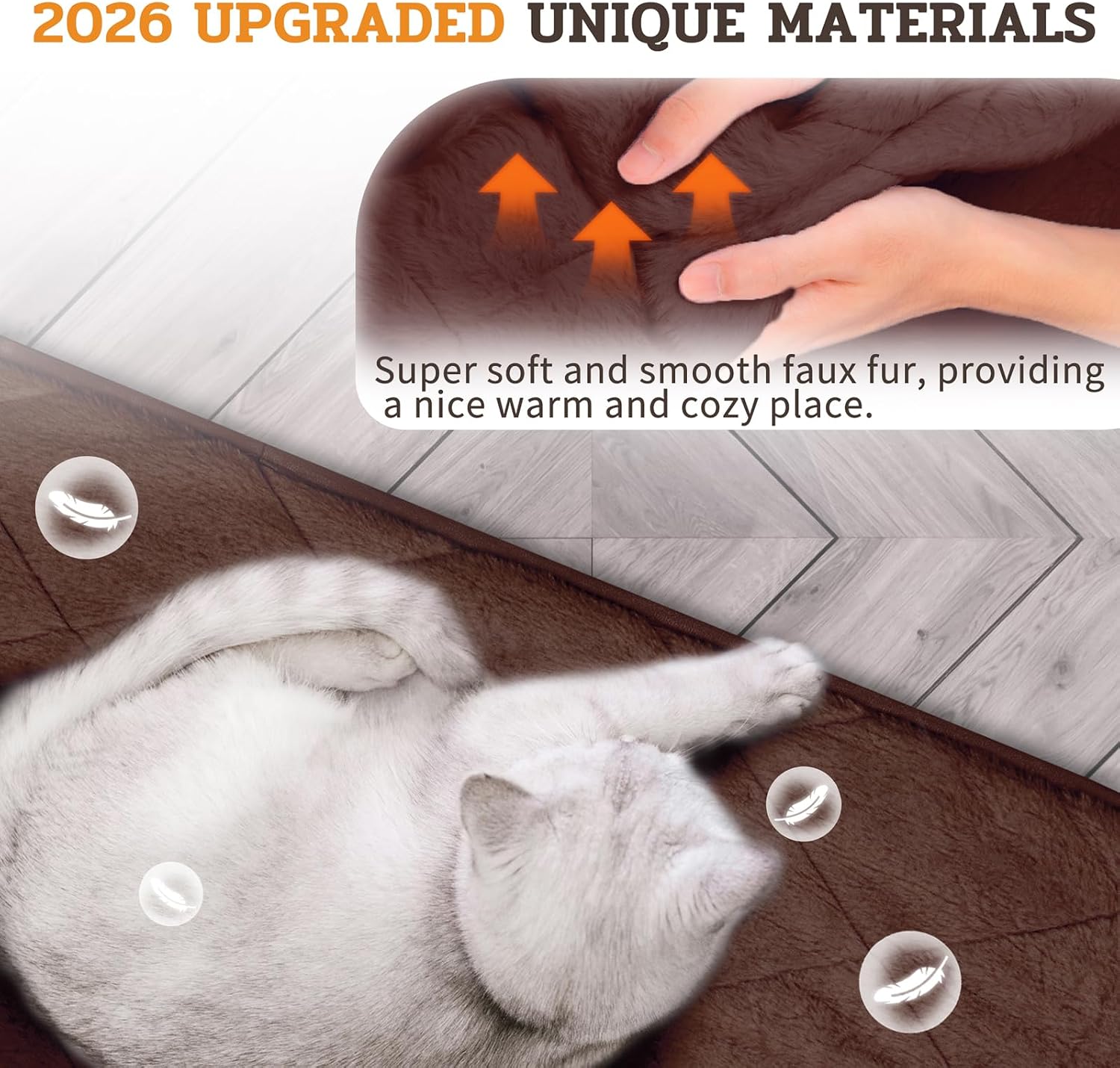 Detalle 2 de NWK 280g-Coffee-1-M Self-Warming Pet Mat, Medium, Coffee Brown, Washable