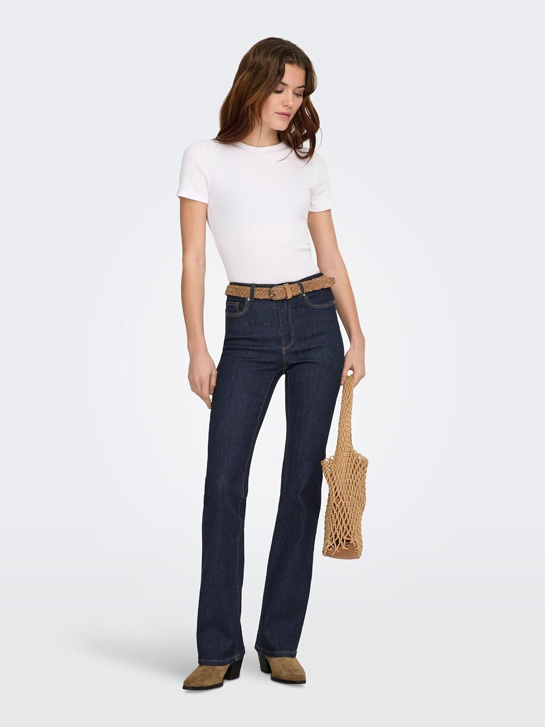 Detalle 2 de ONLY Onlwauw Life HW Flared Rinse DNM: pantaloni a vita alta a campana da donna