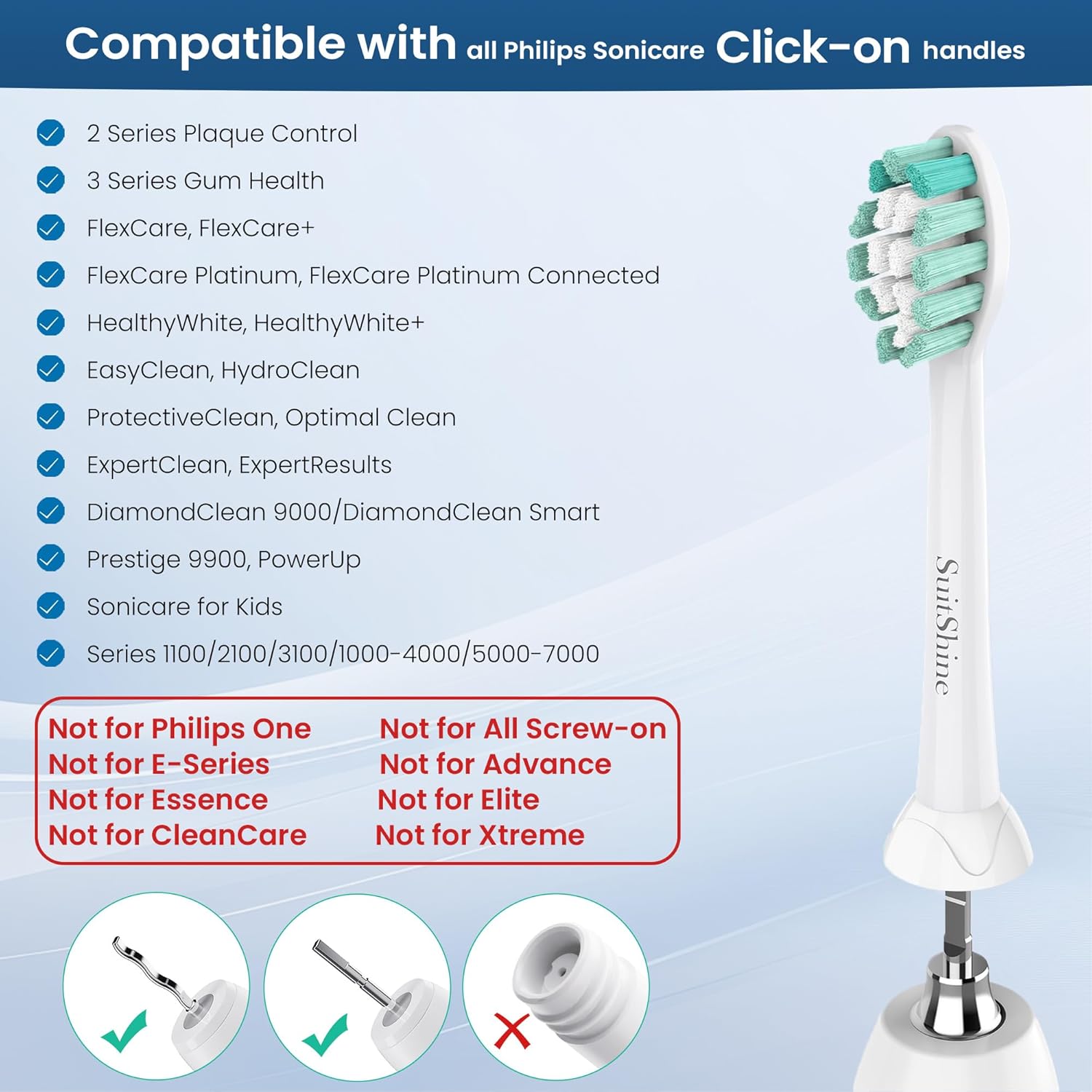 Thumbnail 4 de SuitShine Replacement Toothbrush Heads 8-pack 🪥