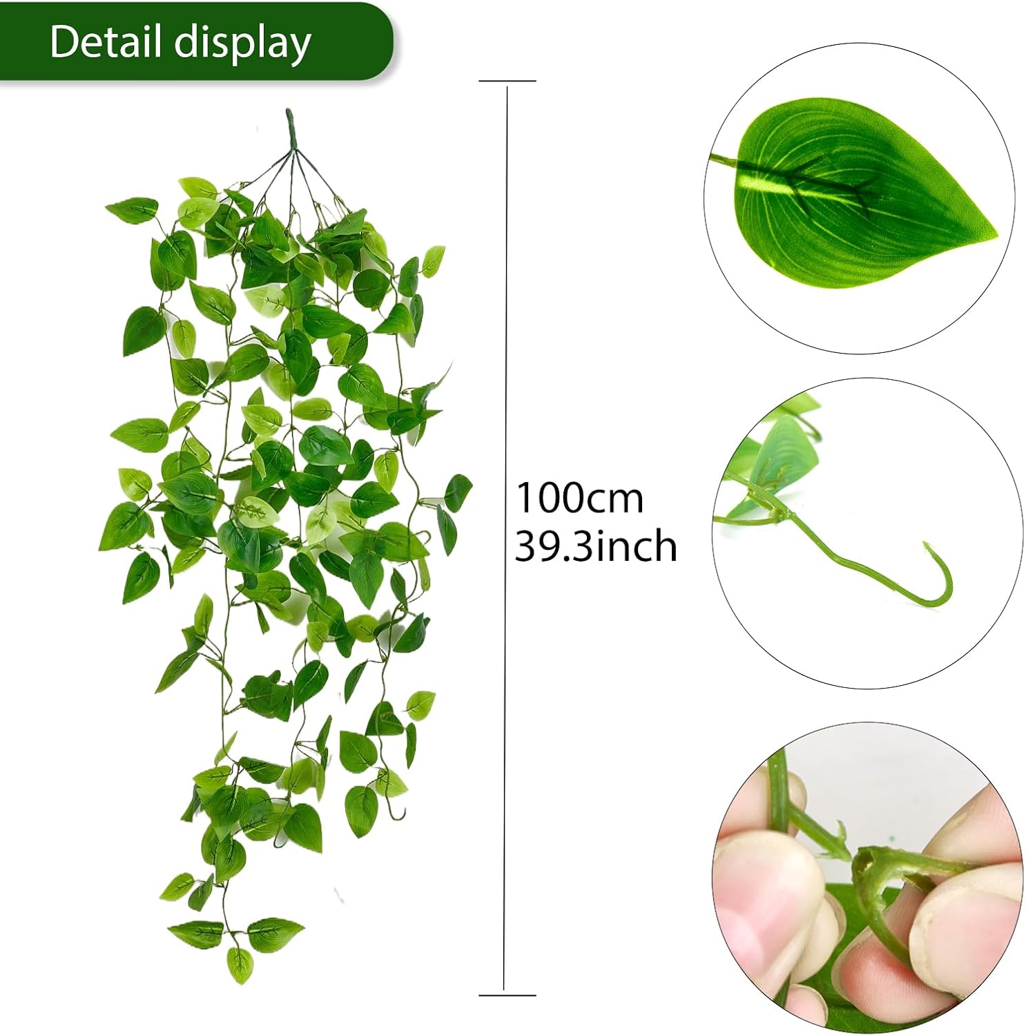 Detalle de Artificial Ivy Hanging Plants, 3.6-Foot Total Length
