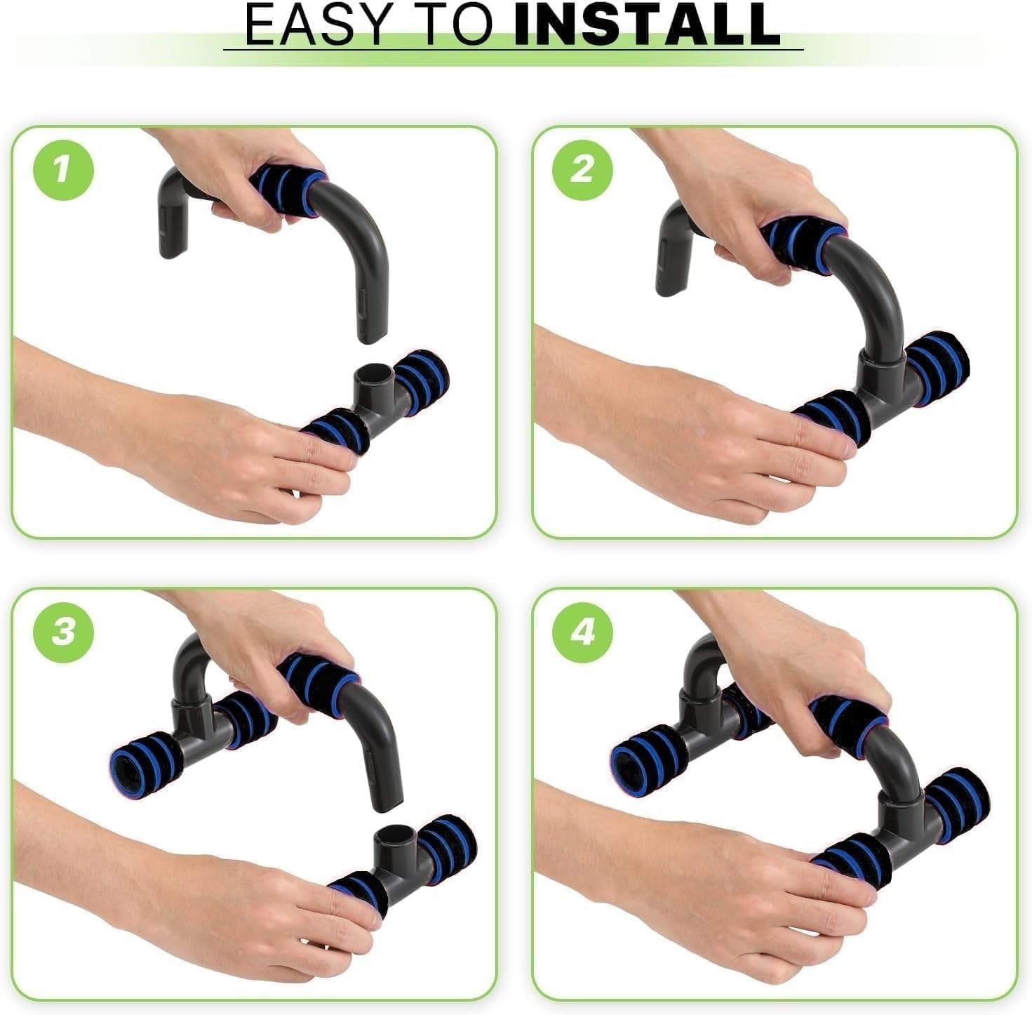 Thumbnail 5 de Push up bars with cushioned foam grip and non-slip base (1 pair) for men & women