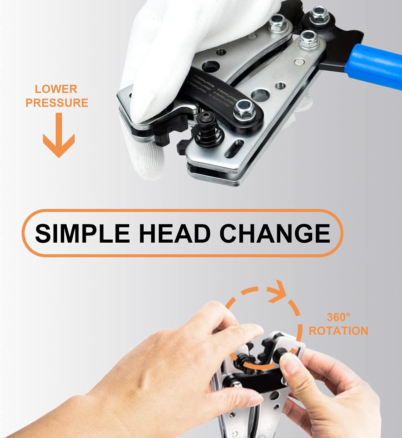 Thumbnail 4 de Sanuke 1 Crimper Battery Cable Lug Crimper, 6 Die Sizes, Ratcheting Design