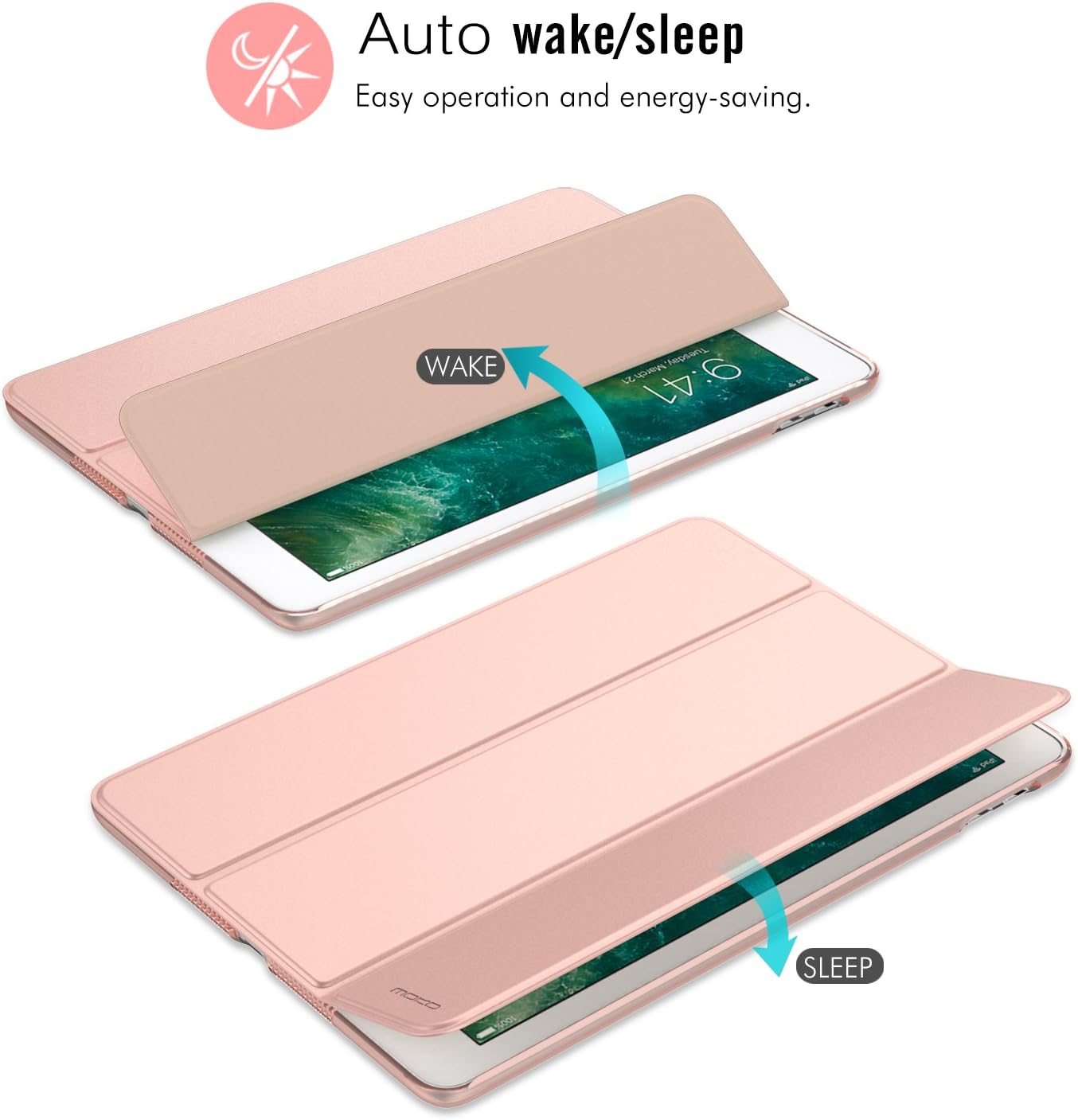 Thumbnail 6 de MoKo Case for iPad 9.7 (2017/2018) Slim Rose Gold