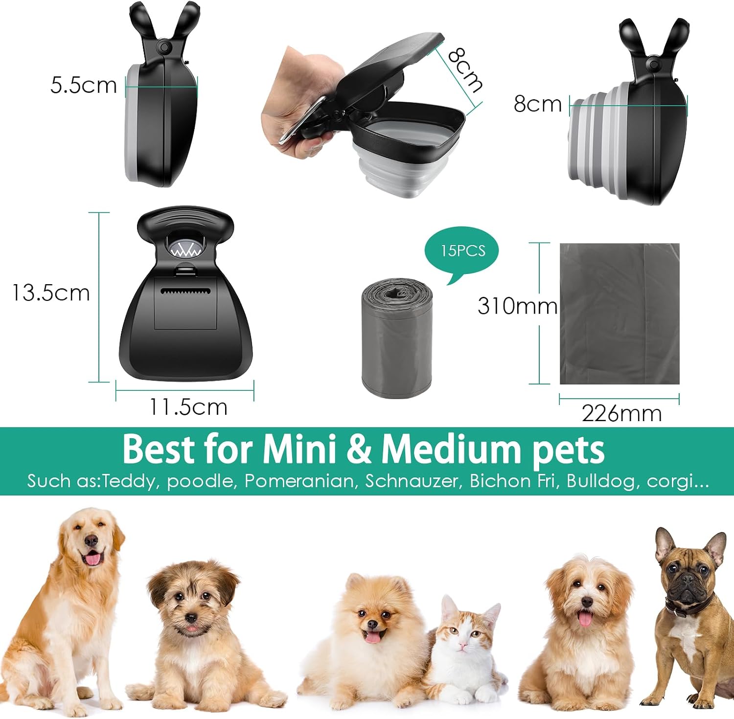 Thumbnail 4 de ORIA Dog Poop Scooper Portable with 6 Bags
