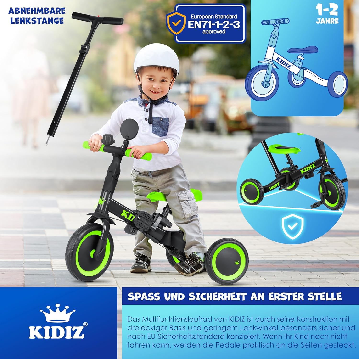 Thumbnail 3 de KIDIZ 6in1 Laufrad Dreirad LOOPY – Begleiter für 1–5 Jahre mit Verstellbarer Stütze