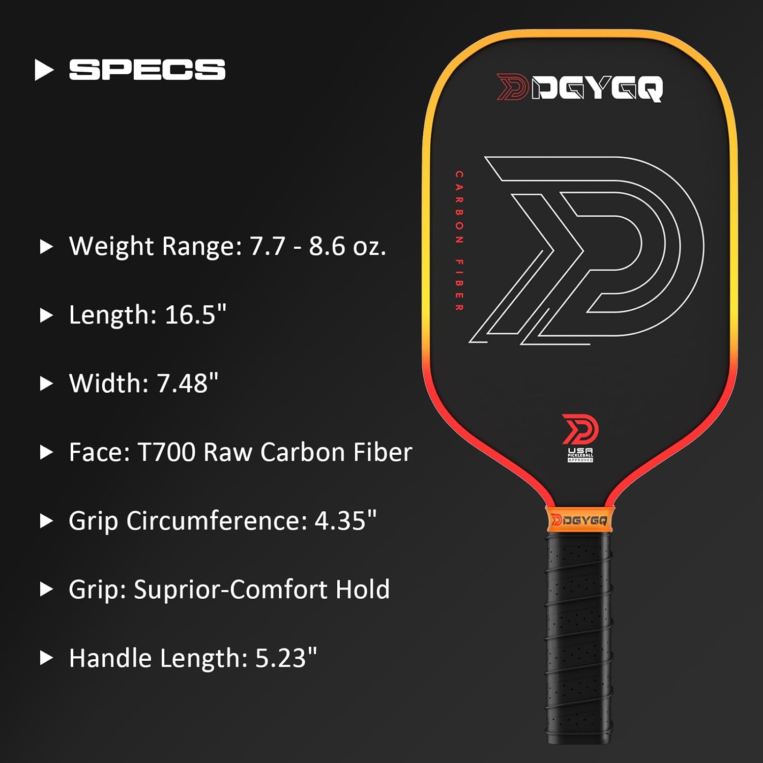 Detalle 2 de DGYGQ Pickleball Paddle — Carbon Fiber Precision