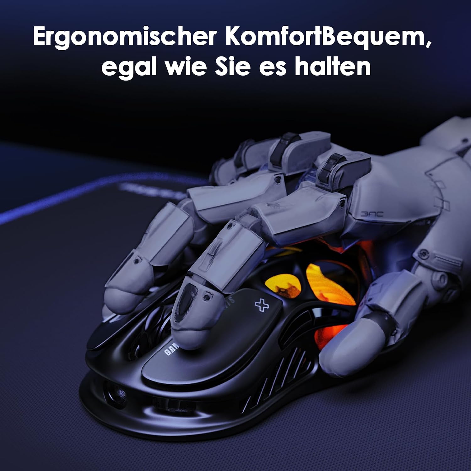 Thumbnail 6 de GravaStar Mercury M2 Gaming-Maus (kabellos) mit PAW3395 bis 26.000 DPI, Tri-Mode & 79 g – Schwarz