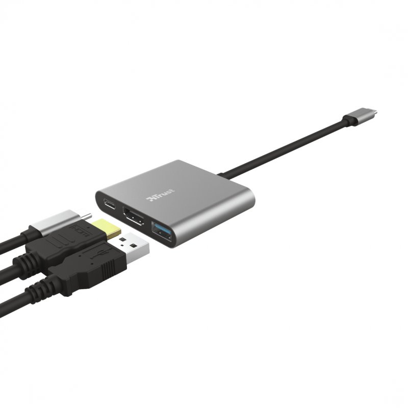 Detalle de Trust Dalyx Adaptador USB-C/HDMI/USB 3.1: 3 en 1 para ampliar puertos sin complicaciones
