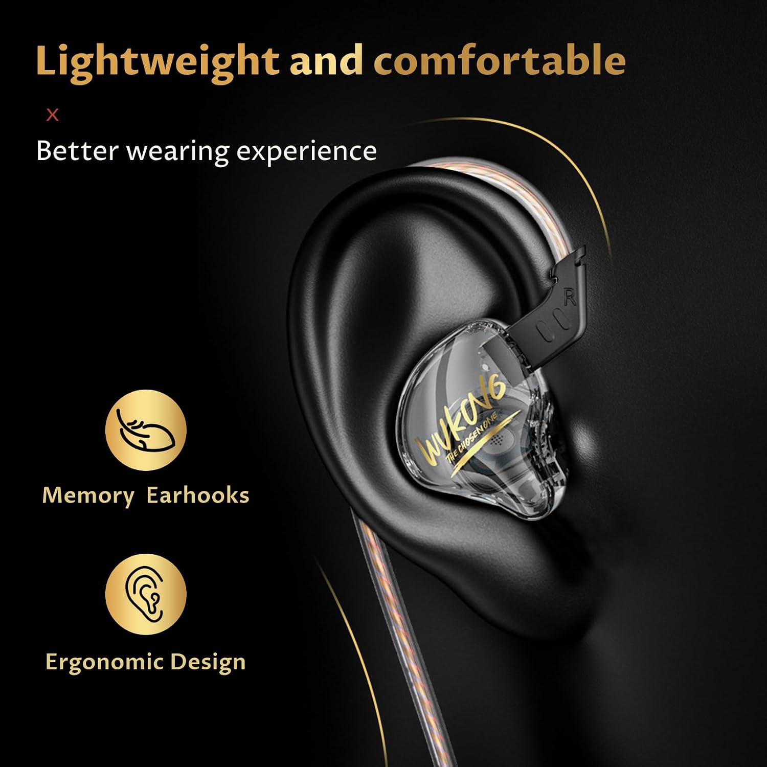 Detalle 1 de Yinyoo MONKIE K01 bedrade gaming-oortjes met 10mm-driver en microfoon