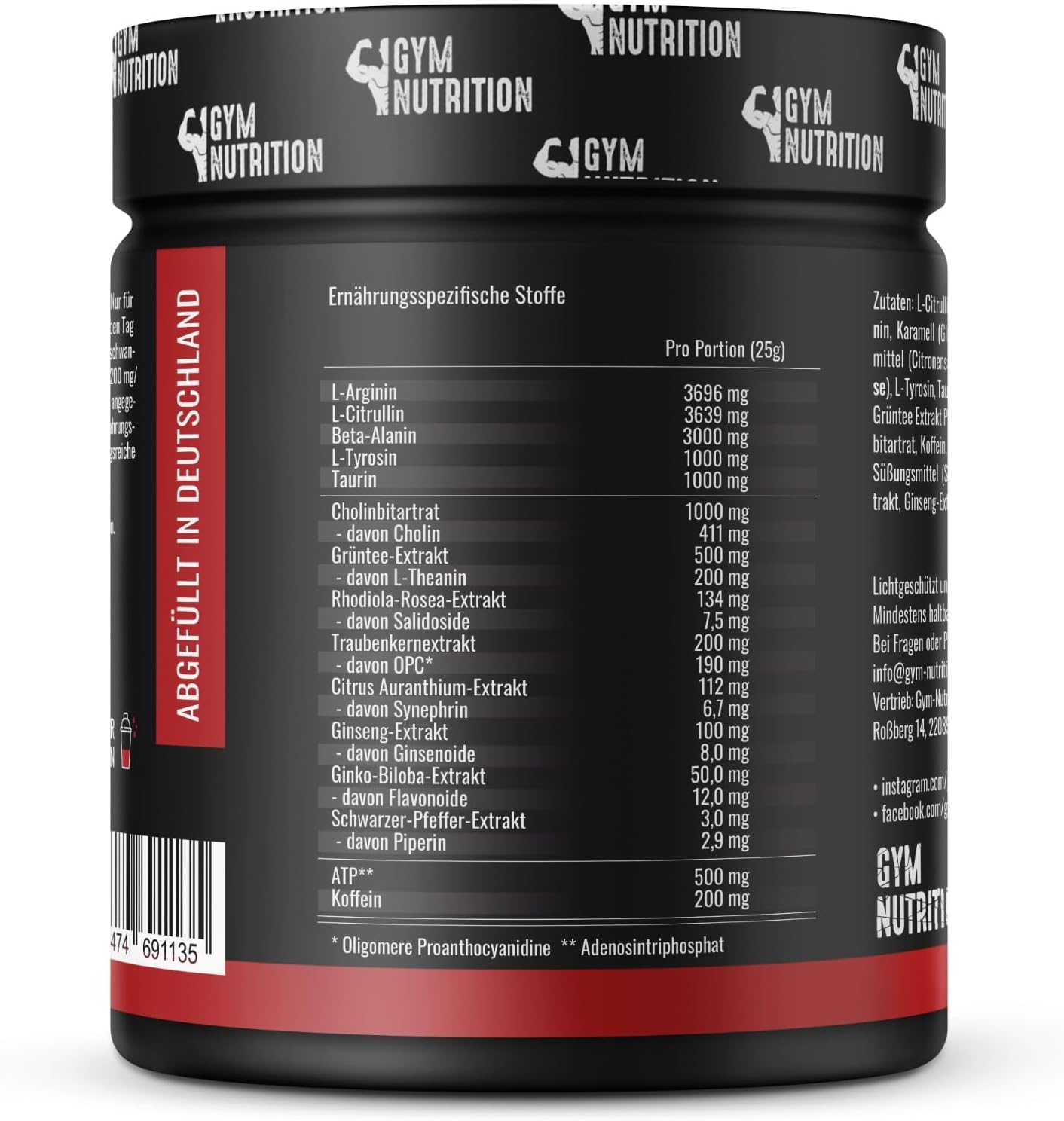 Thumbnail 2 de FATALITY Pre Workout Booster 450 g Cola Kirsch