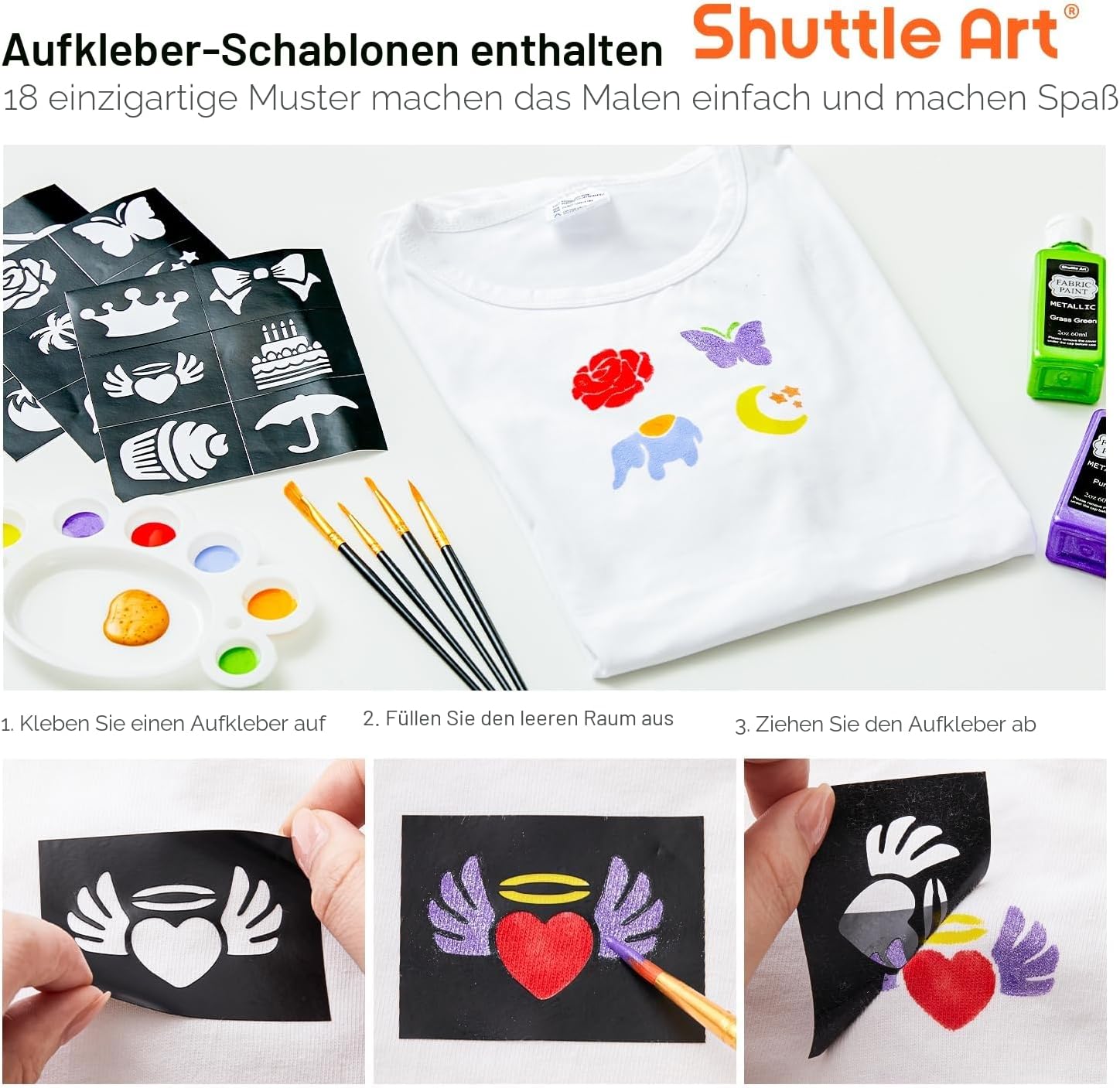 Detalle 2 de Shuttle Art Textilfarben Set 30 Farben