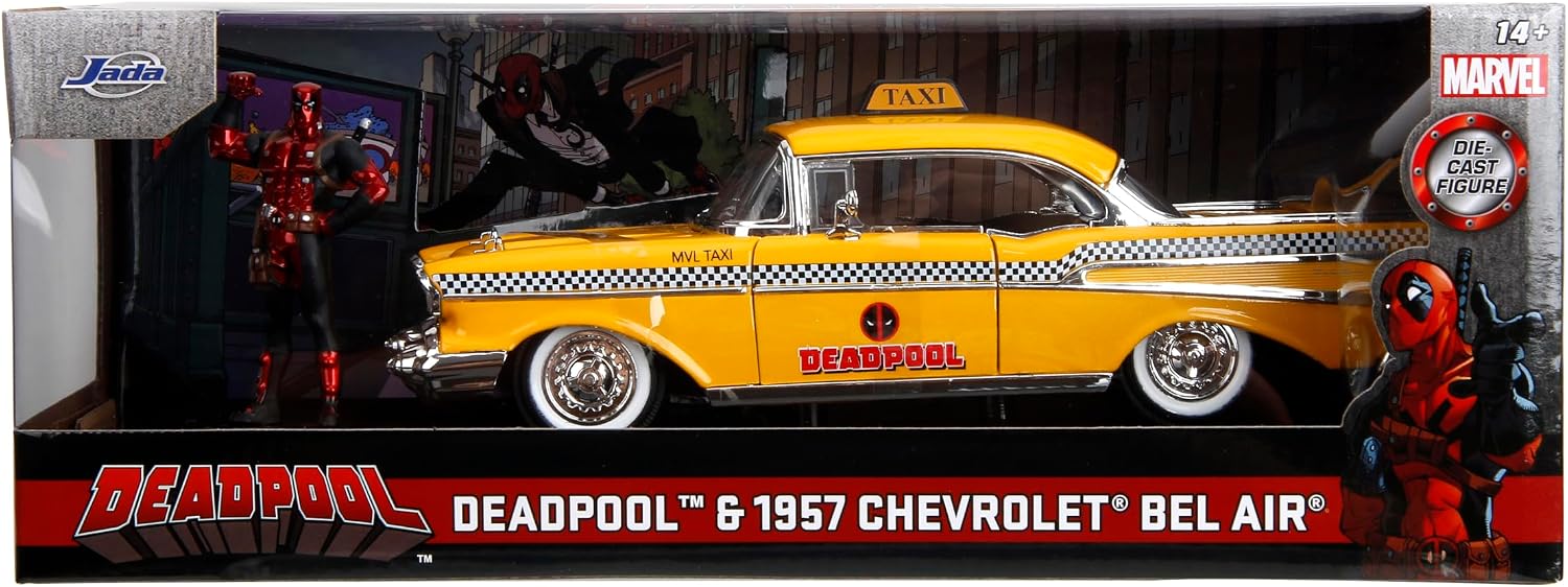 Detalle 2 de ジャダトイズ マーベル デッドプール メタルズ 1:24 ダイキャストミニカーセット 1957 シボレー・ベル・エアー