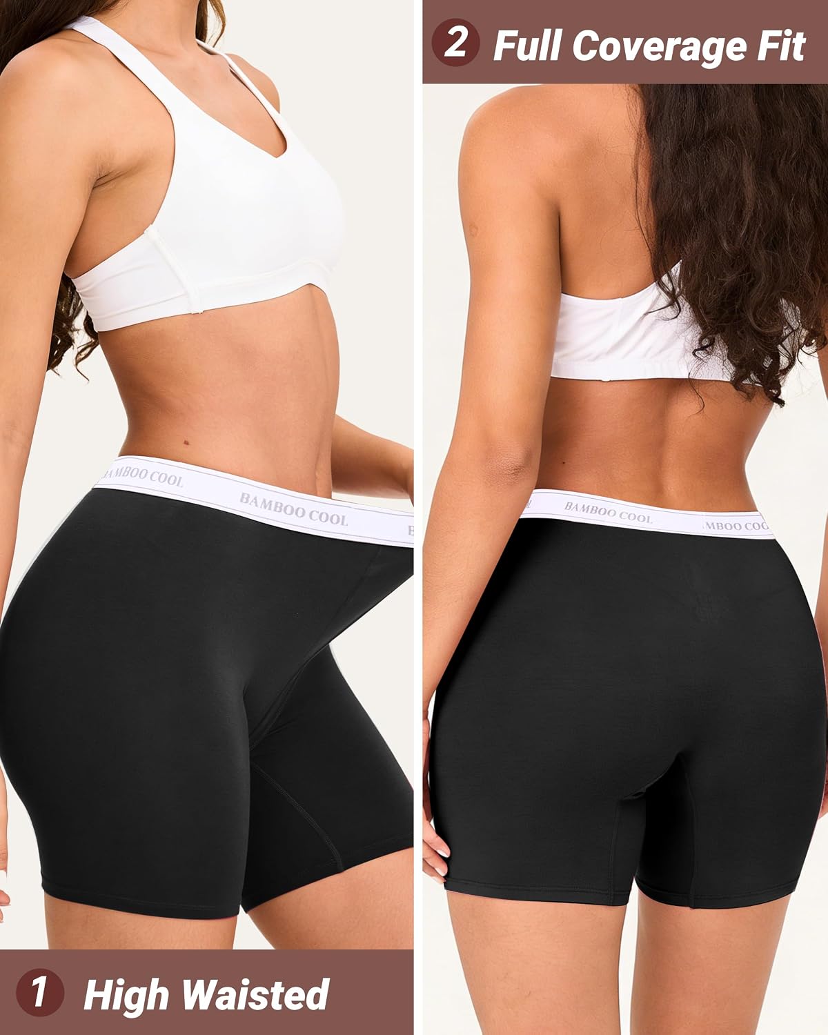 Thumbnail 5 de BAMBOO COOL Womens BoyShorts 5-Pack