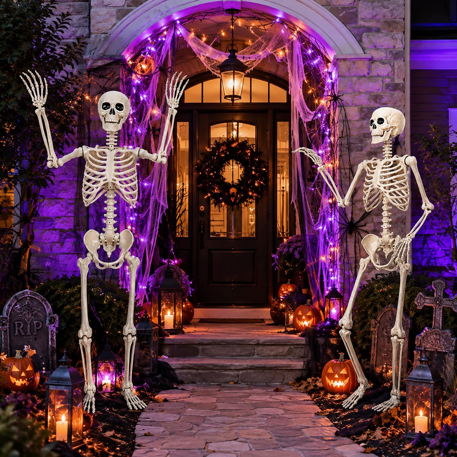 Thumbnail 3 de Petekuqi Skull-90 Life-Size Halloween Skeleton, 5.4-Foot Posable Decor