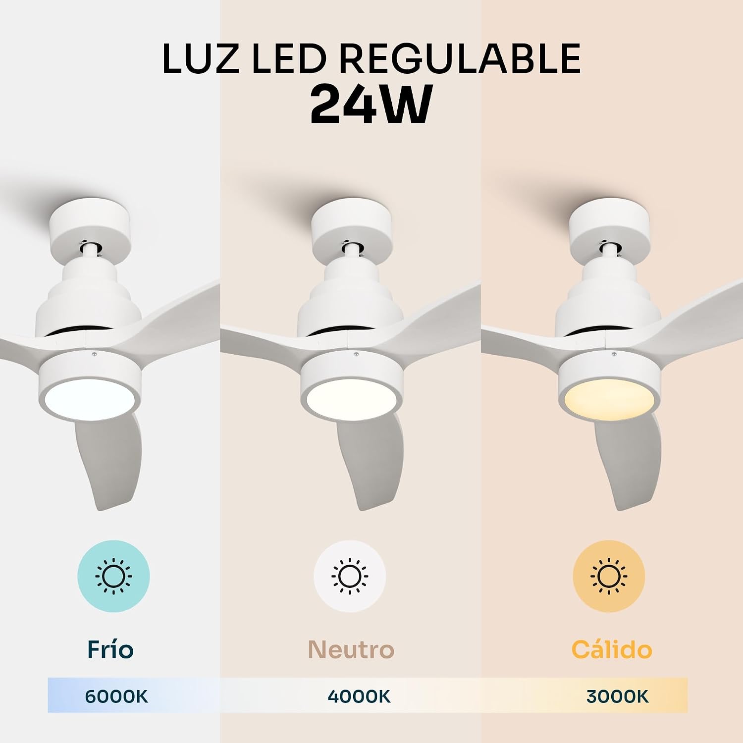 Thumbnail 2 de Mellerware Ventilador de Techo Brizy Bright 30 W, 6 Velocidades, Verano–Invierno y Mando a Distancia