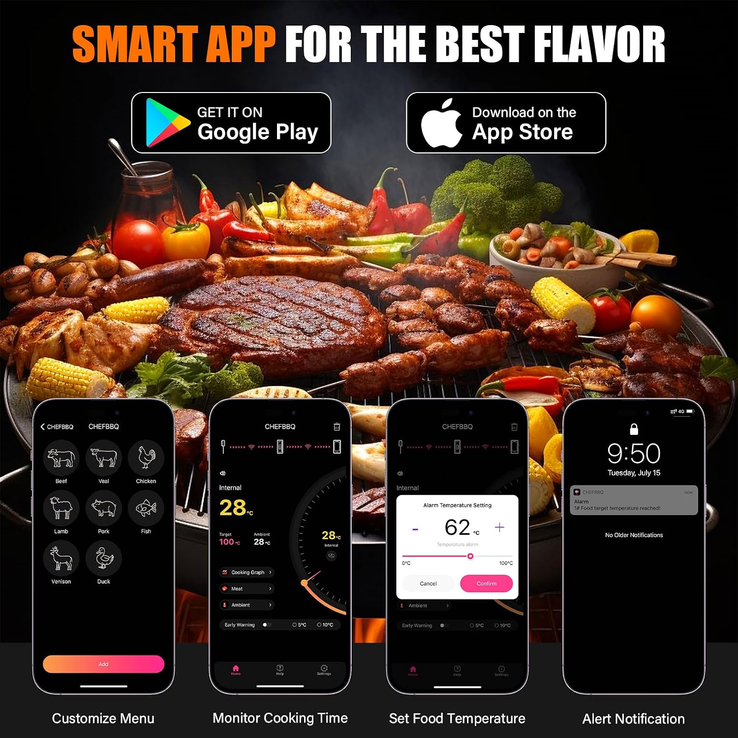 Thumbnail 5 de Termometro Carne BBQ Wireless Bluetooth 152 m