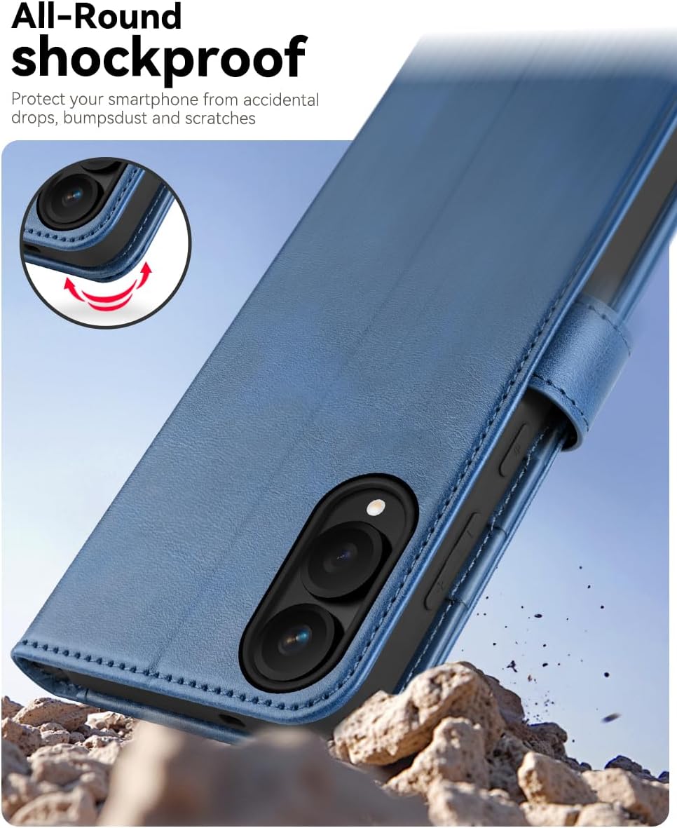 Detalle 2 de OCASE Klapphülle mit RFID-Schutz für Samsung Galaxy S25 Edge 5G – Hellblau