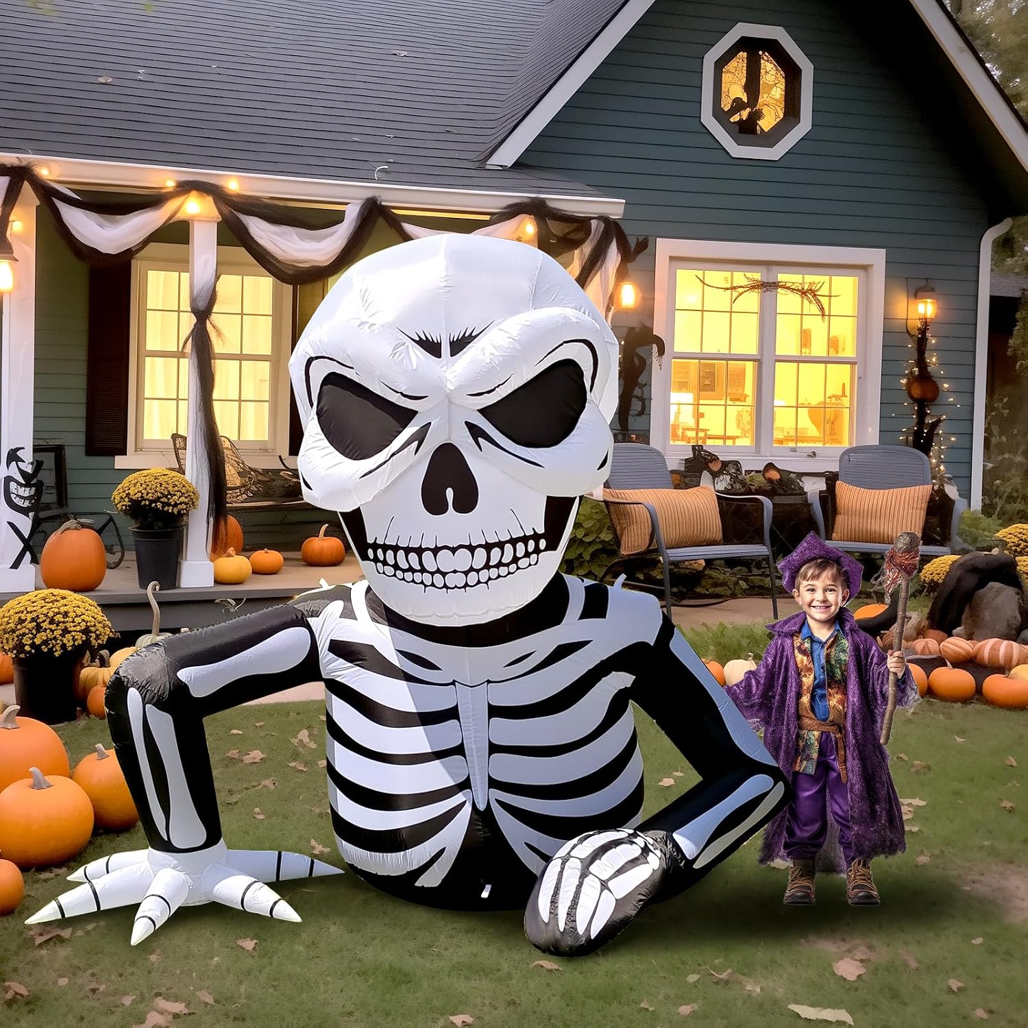 Detalle 2 de WBHome G0501A(0.17) 6-Ft Inflatable Half-Body Skeleton with LED