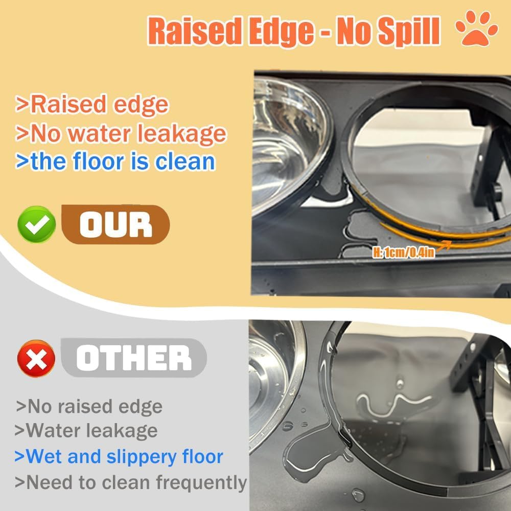 Thumbnail 3 de Marchul Gamelle pour chien surélevée réglable (4 hauteurs) avec 2 bols en acier inoxydable