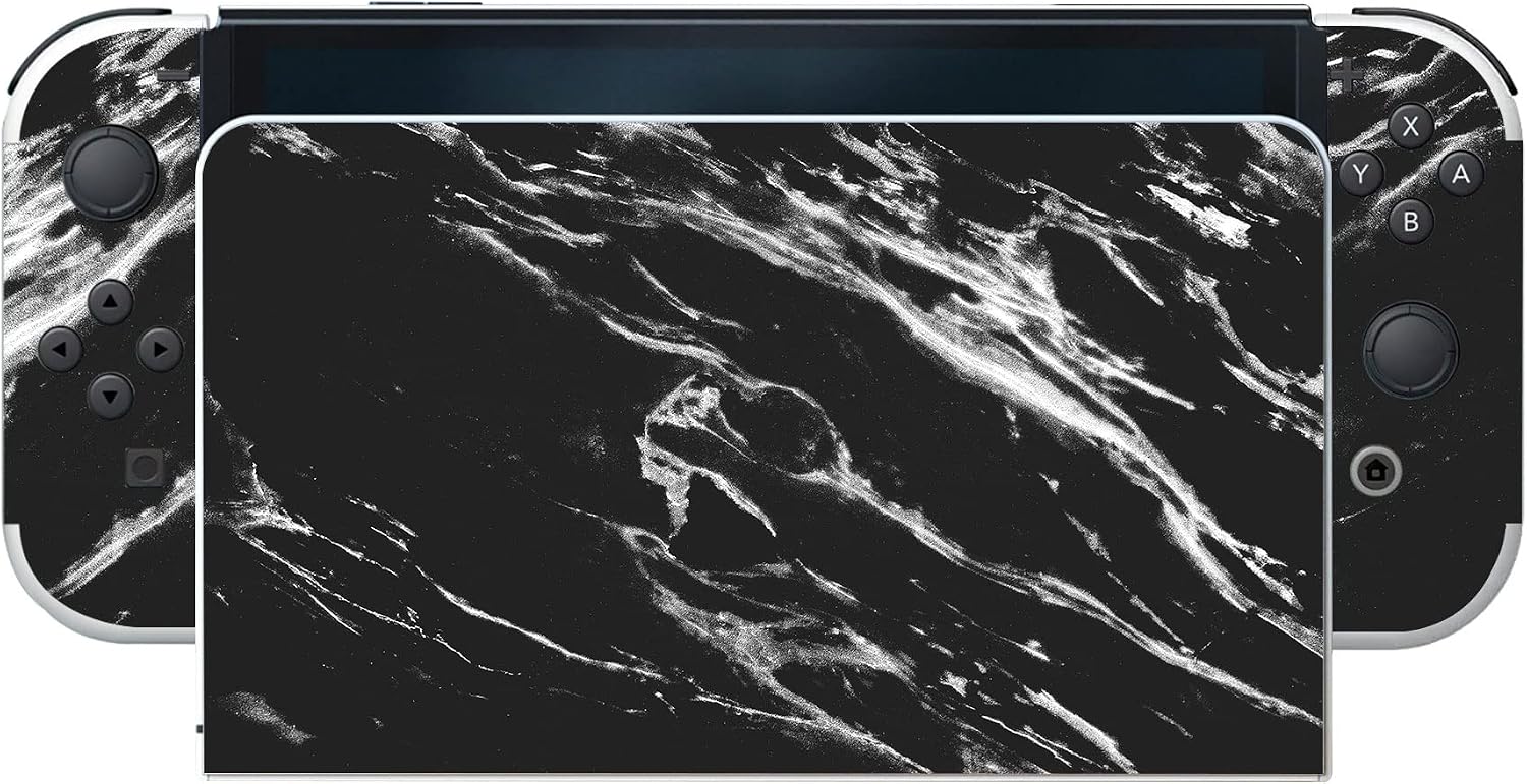 Thumbnail 6 de PlayVital Autocollant Switch OLED Marbre Noir