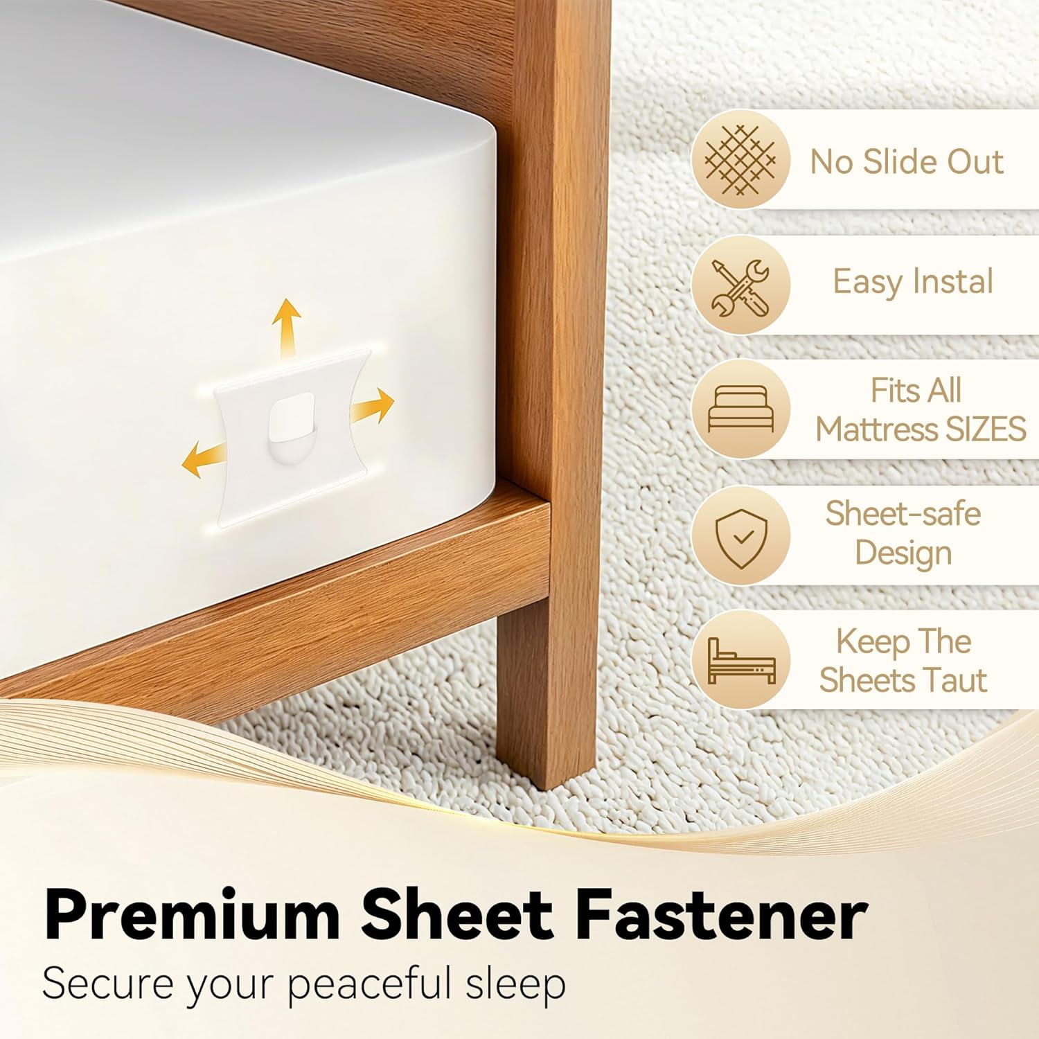Thumbnail 5 de QWUE Bed Sheet Holders for Corners (2026 Upgrade) – Dual-side Locks, Heavy Duty Non-slip Clips