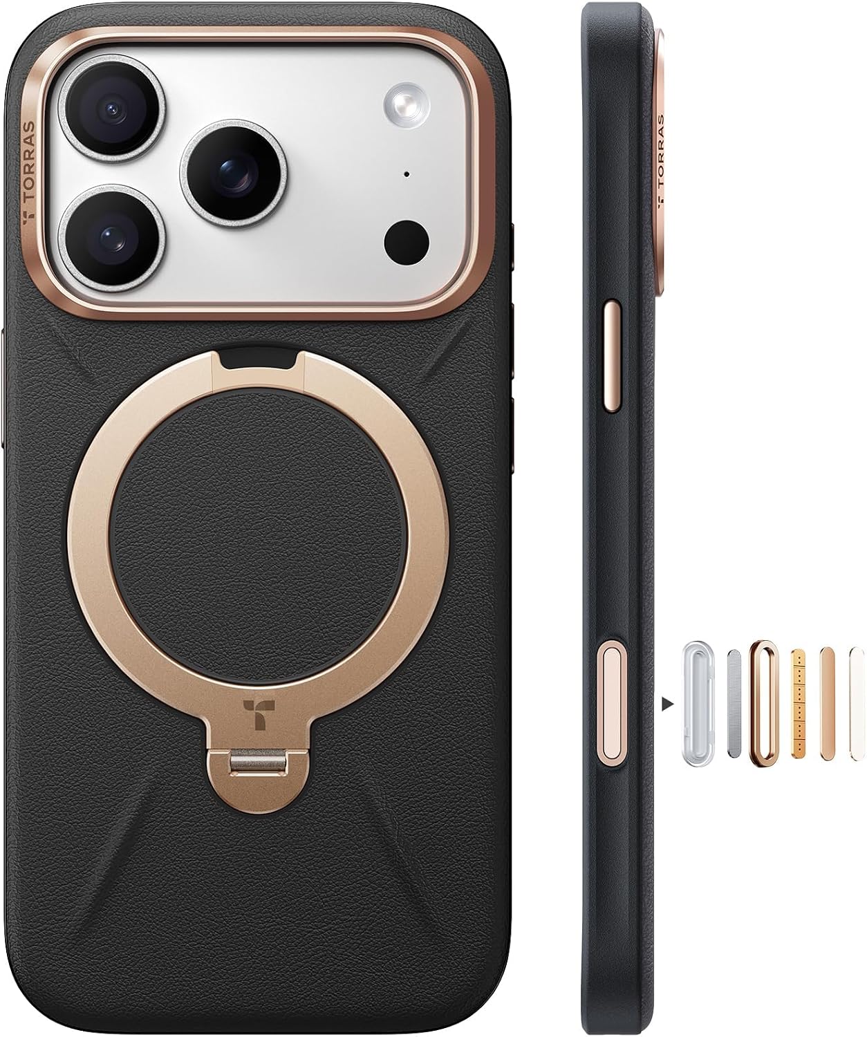 Detalle de TORRAS Q3 VegSkin Case for iPhone 17 Pro with 360° Magnetic Stand