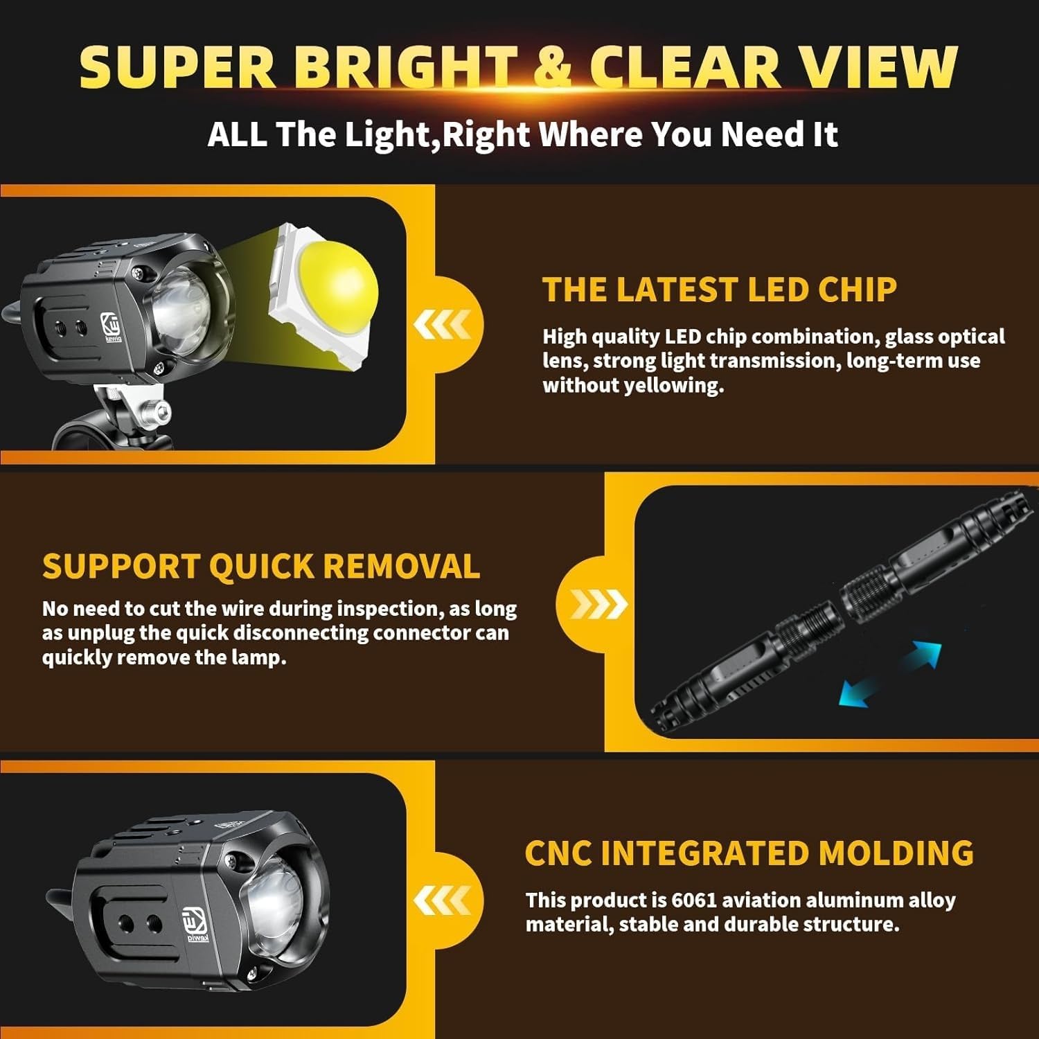 Thumbnail 1 de Kewig Motorcycle LED Light Kit 60W