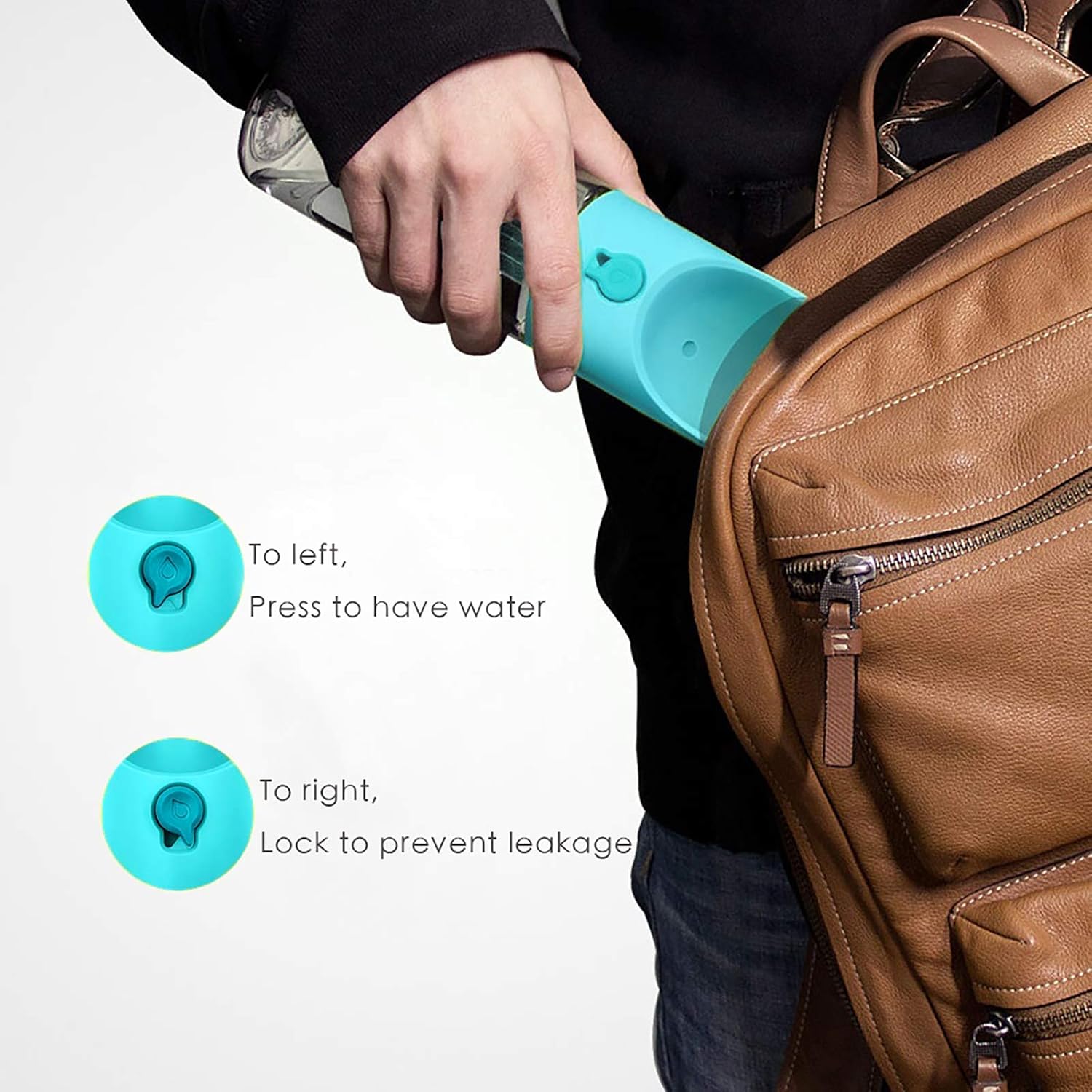 Detalle 2 de PETKIT Eversweet borraccia per cani portatile One-Touch da viaggio da 400 ml (blu)