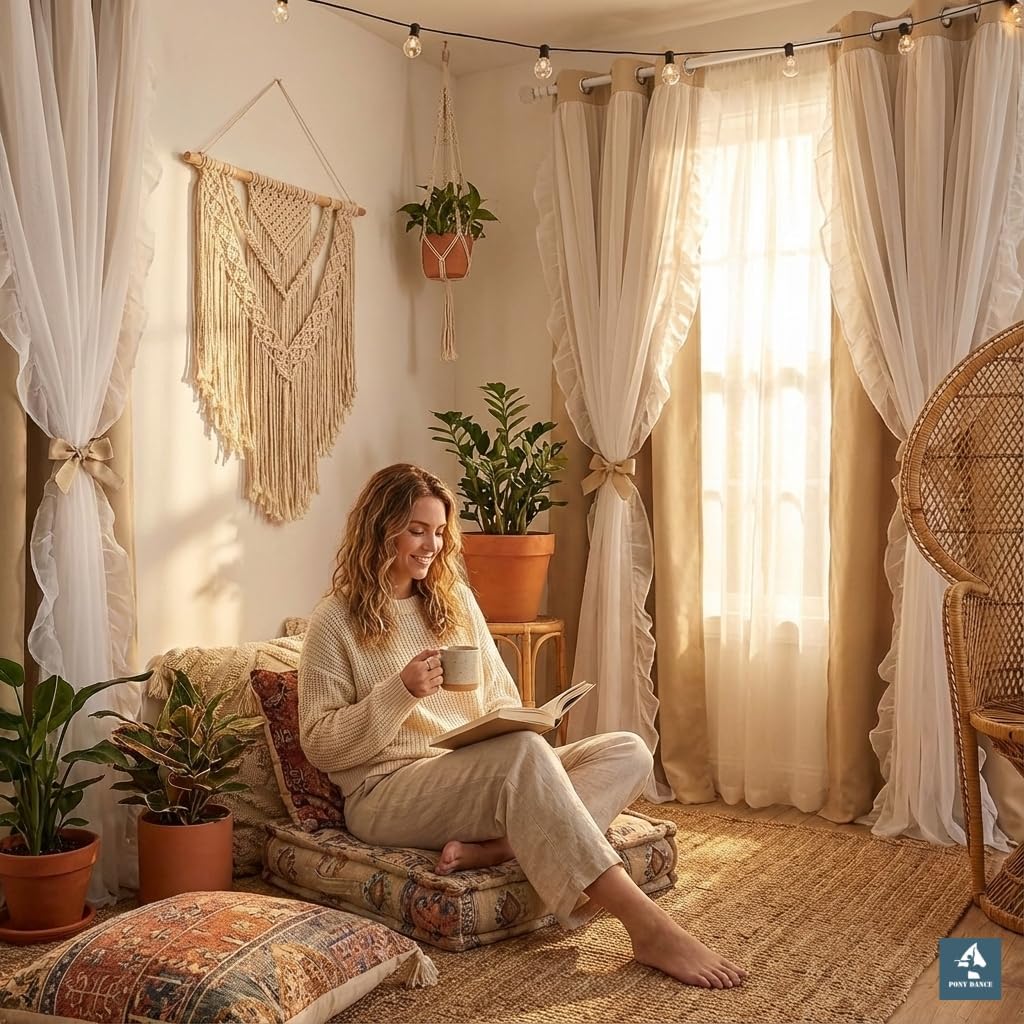 Detalle 2 de PONY DANCE Biscotti beige curtains 52x84