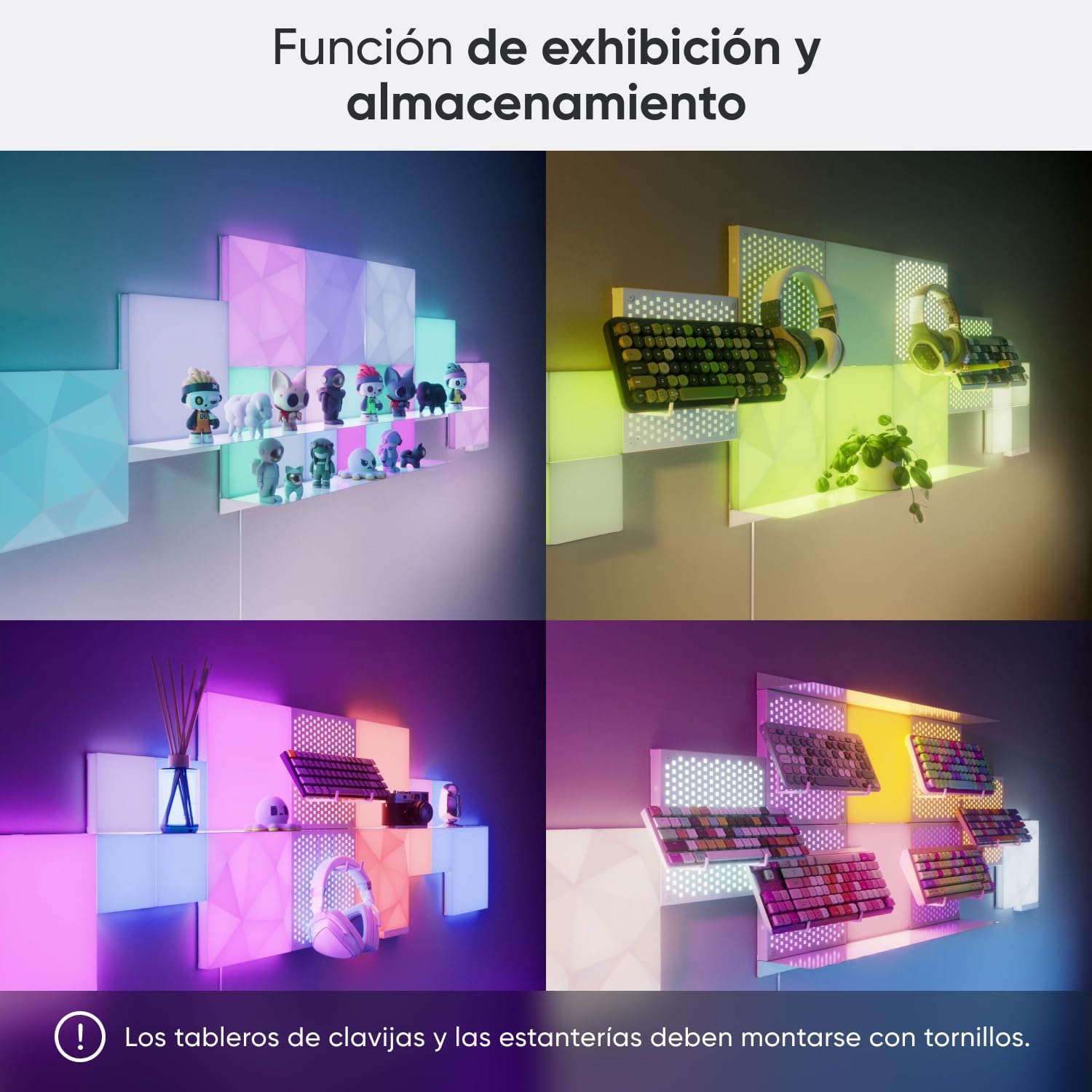 Thumbnail 3 de Nanoleaf Blocks Pegboard Add-On Kit - Blanco 🖼