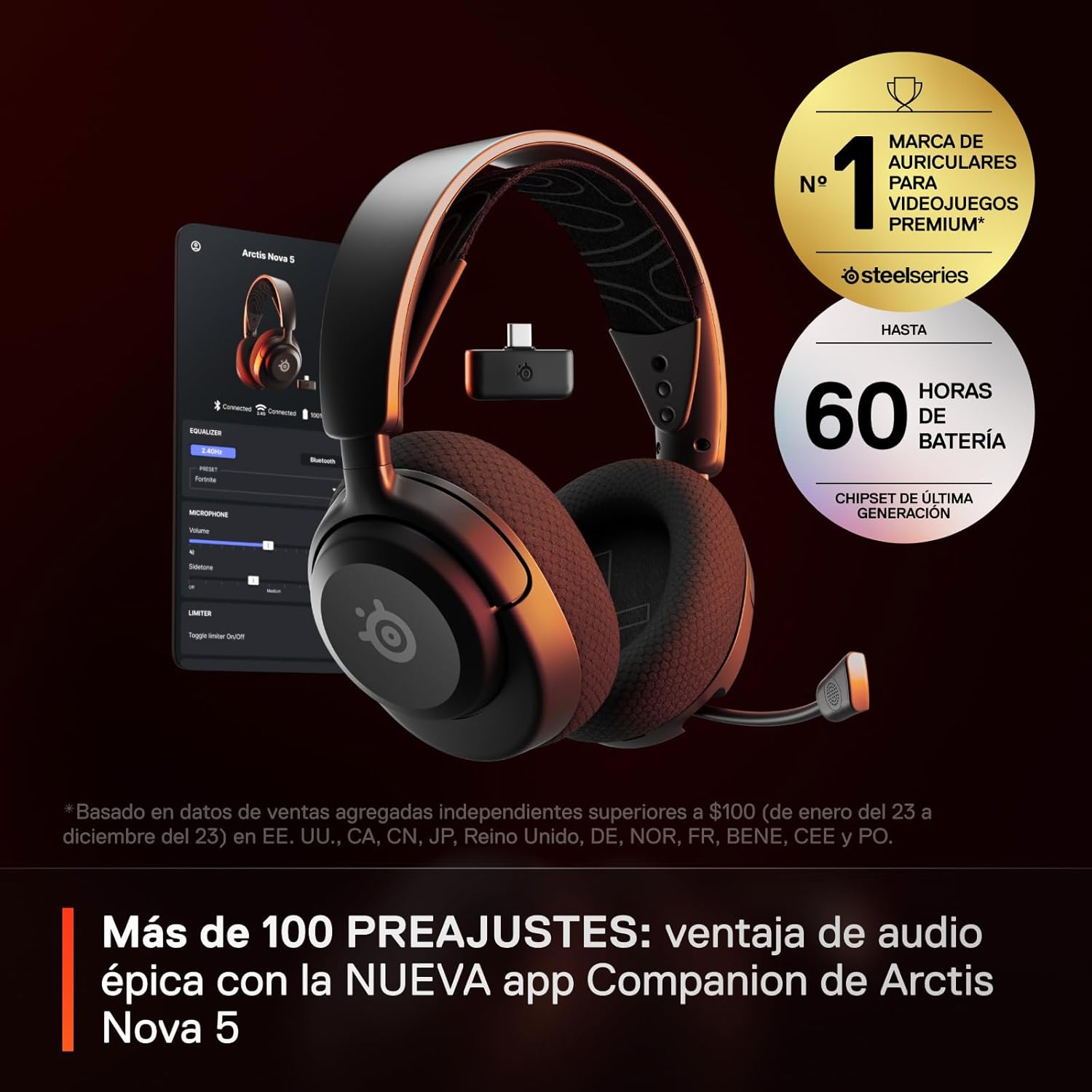 Thumbnail 1 de SteelSeries Arctis Nova 5 auriculares gaming inalámbricos