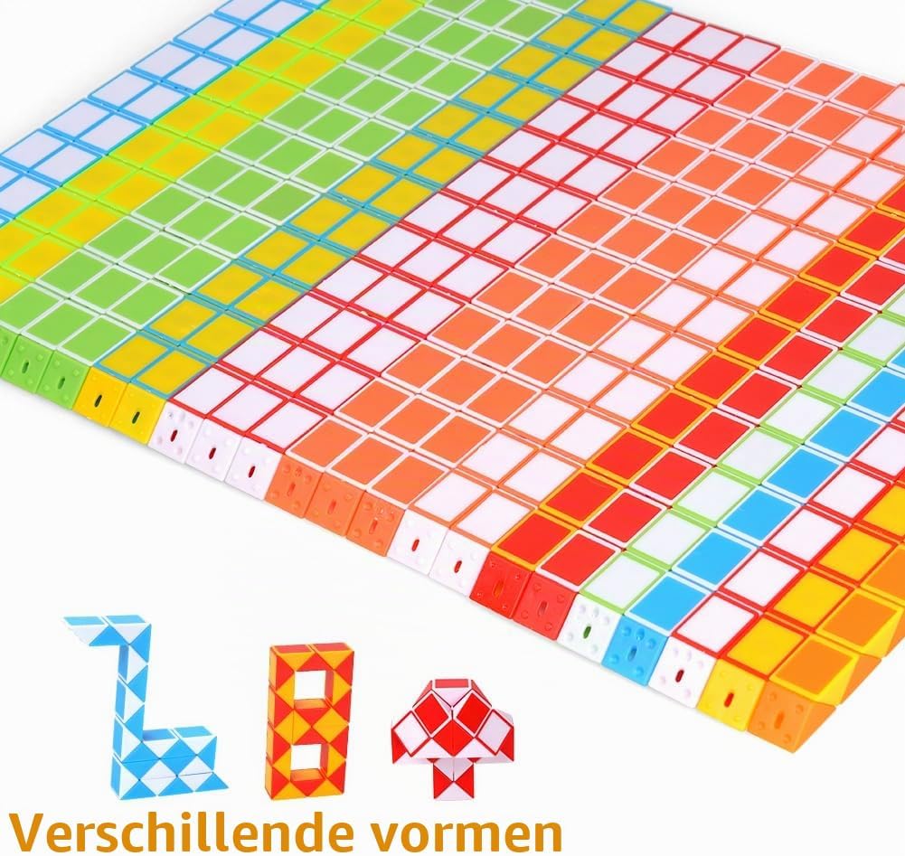 Detalle de Ainiv 3526868 mini-slangenkubussen, set van 24 in willekeurige kleuren