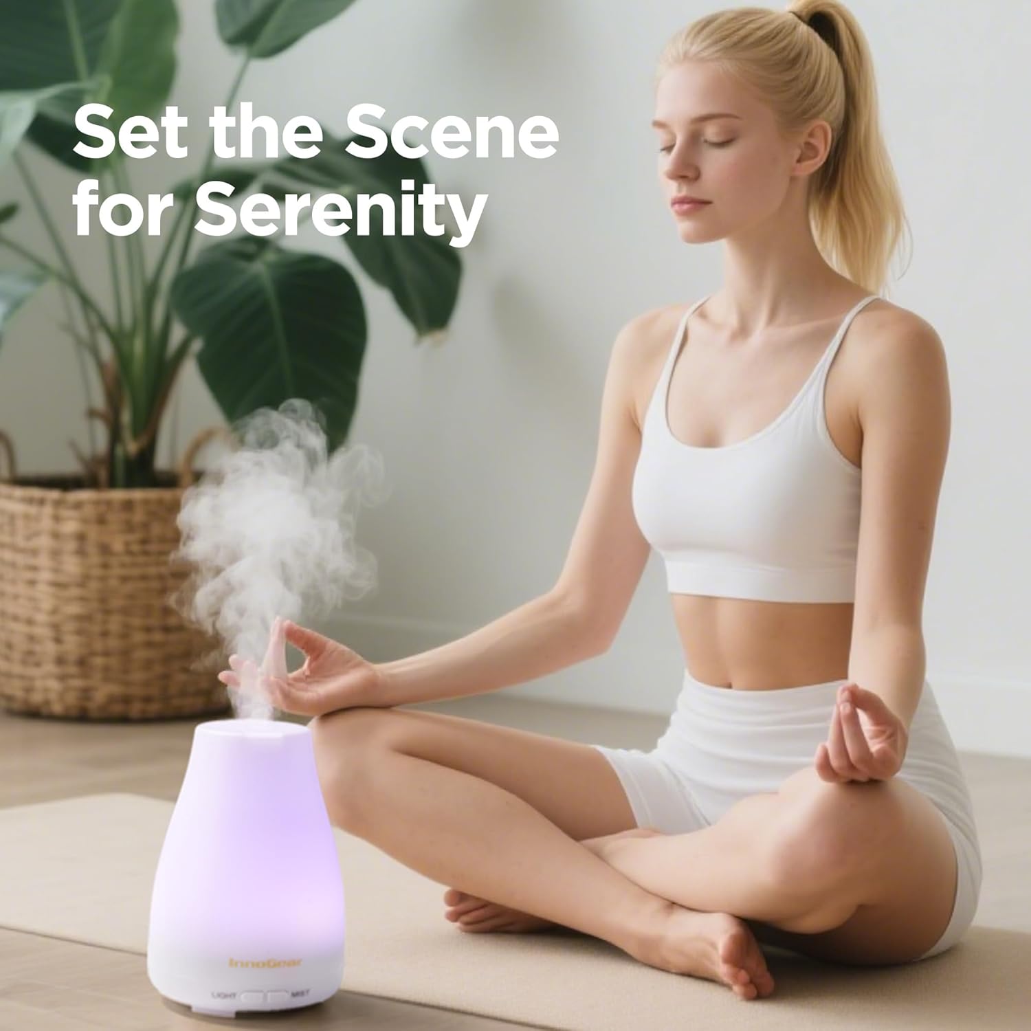 Thumbnail 6 de InnoGear Essential Oil Diffuser: Ultrasonic Humidifier for Home Aromatherapy, 7-Color LED, Auto Off