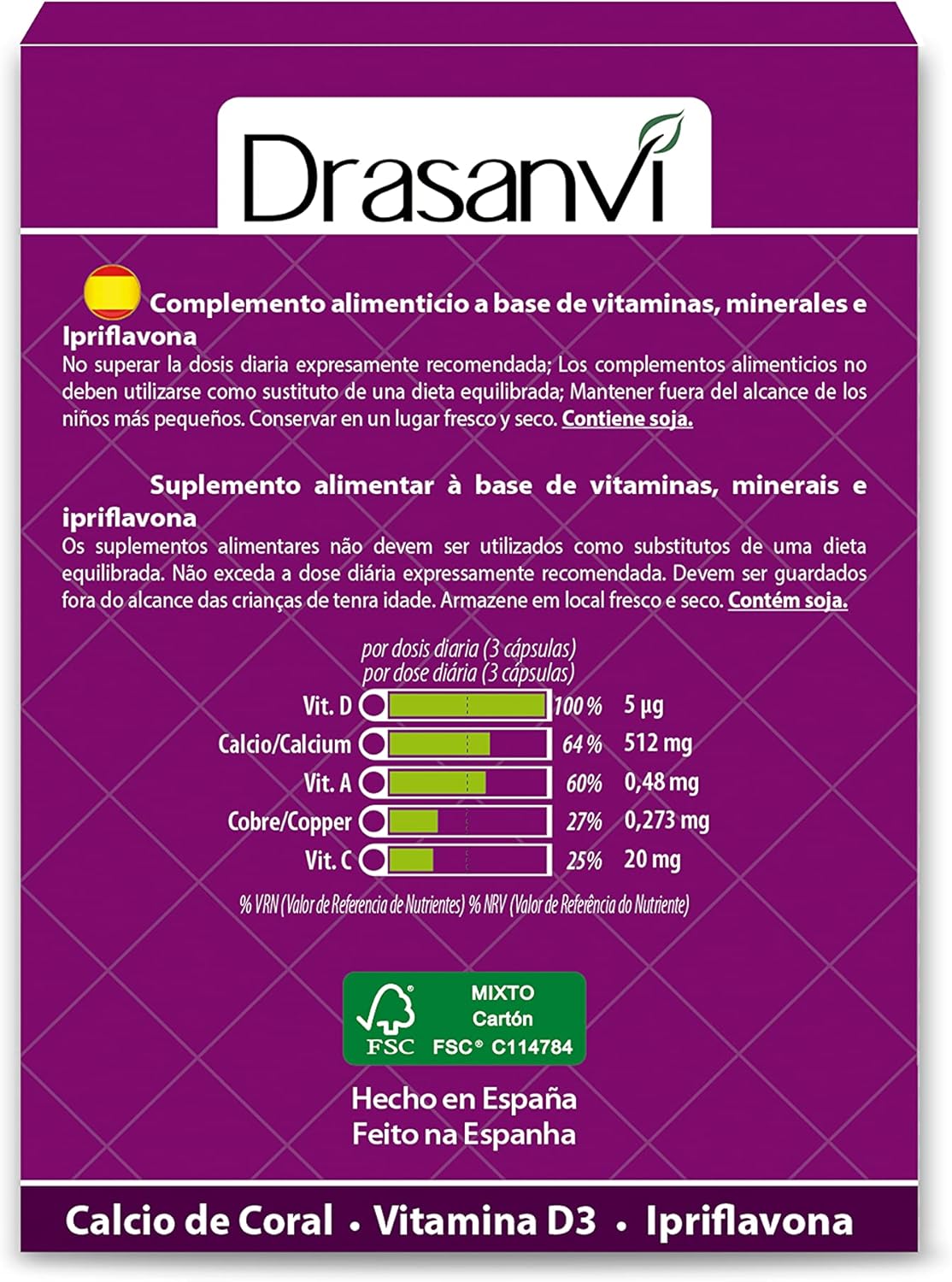 Thumbnail 1 de Drasanvi OSEOGEN Óseo 🦴 Suplemento con Calcio, Magnesio y Vitamina D3