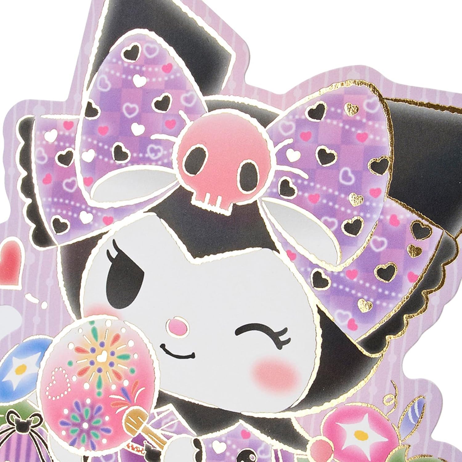 Detalle de サンリオ KUJSP 35-5 サマー クロミのメッセージカード 縁台デザイン・1枚入り
