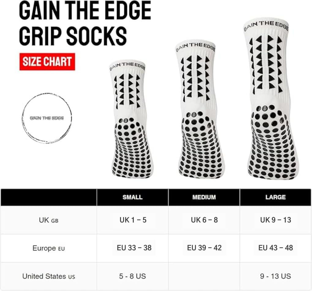 Thumbnail 1 de Gain The Edge Football Grip Socks 3.0 (Updated Model) – Non-slip football socks in 2pc or 4pc sets