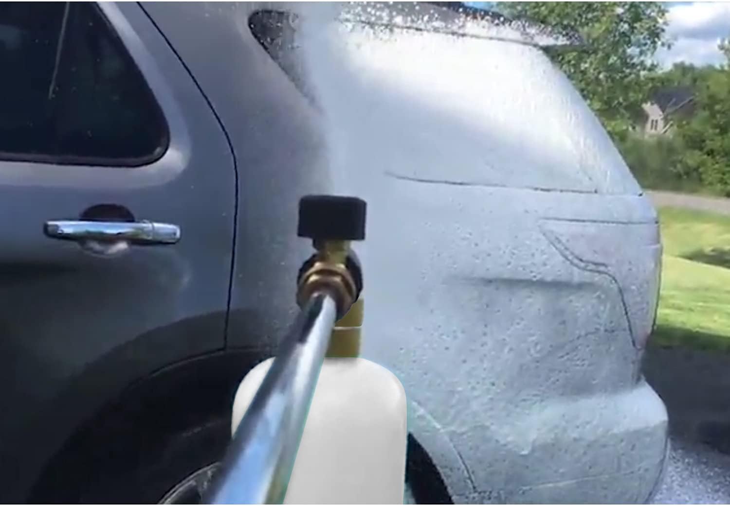 Detalle de Amazon Basics – Cannon à mousse à raccord rapide 1/4" (1,6 cm) pour nettoyeur à pression, 1 l